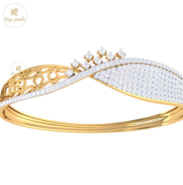 2.49 TDW Round Cut Diamond Women's Bangle Bracelet