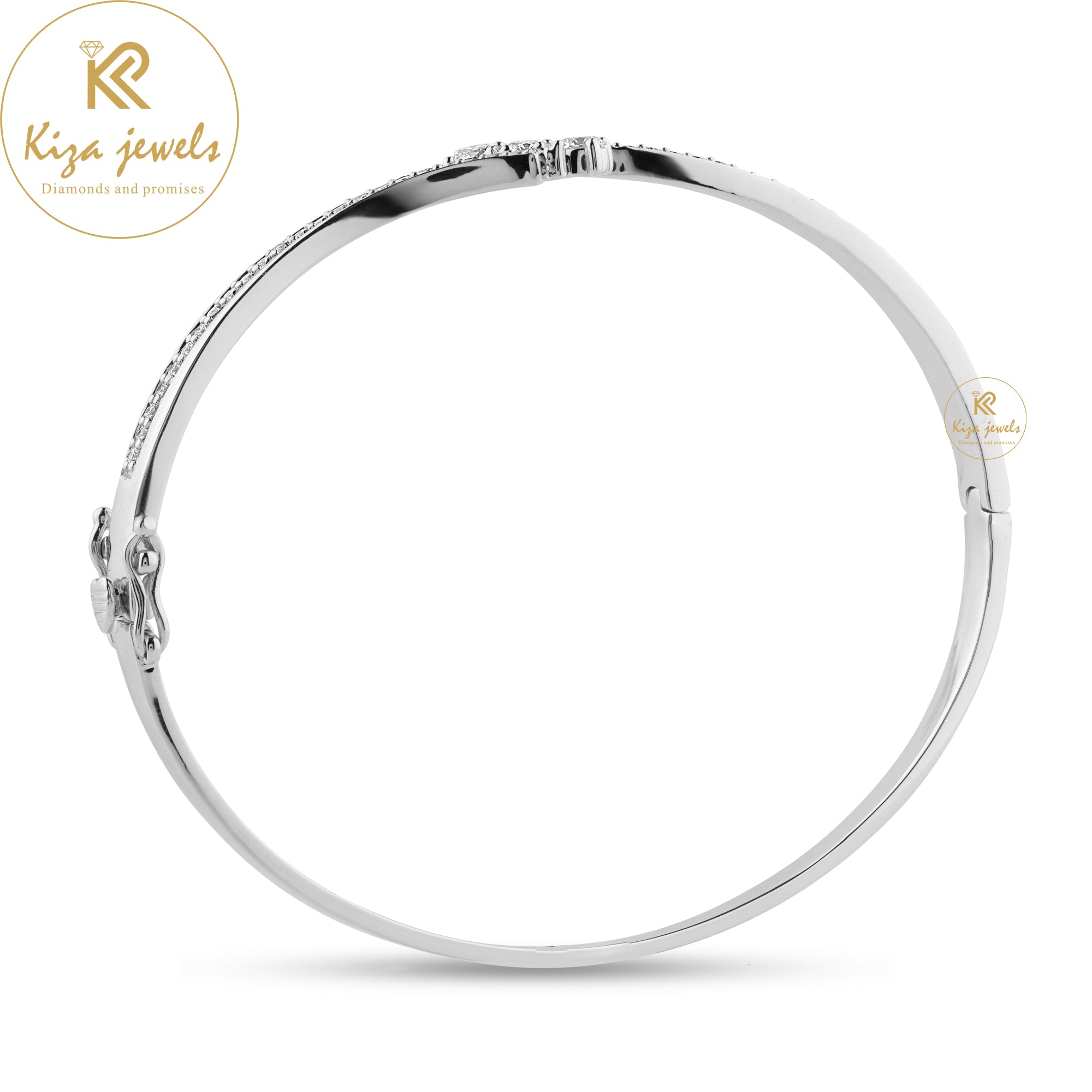 1.053 TDW Round Cut Diamond Bangle Bracelet