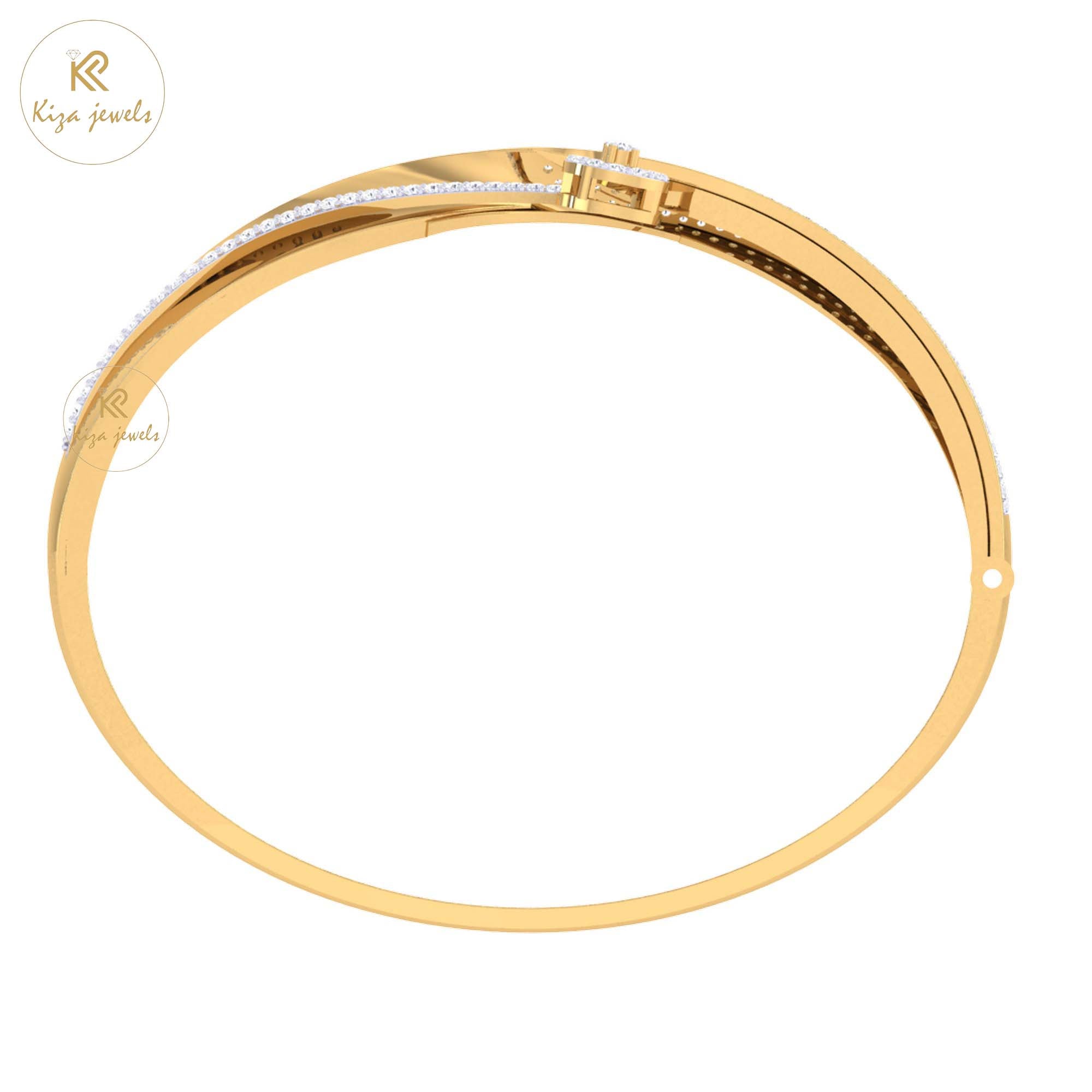 1.11 TDW Round Cut Diamond Bangle Bracelet