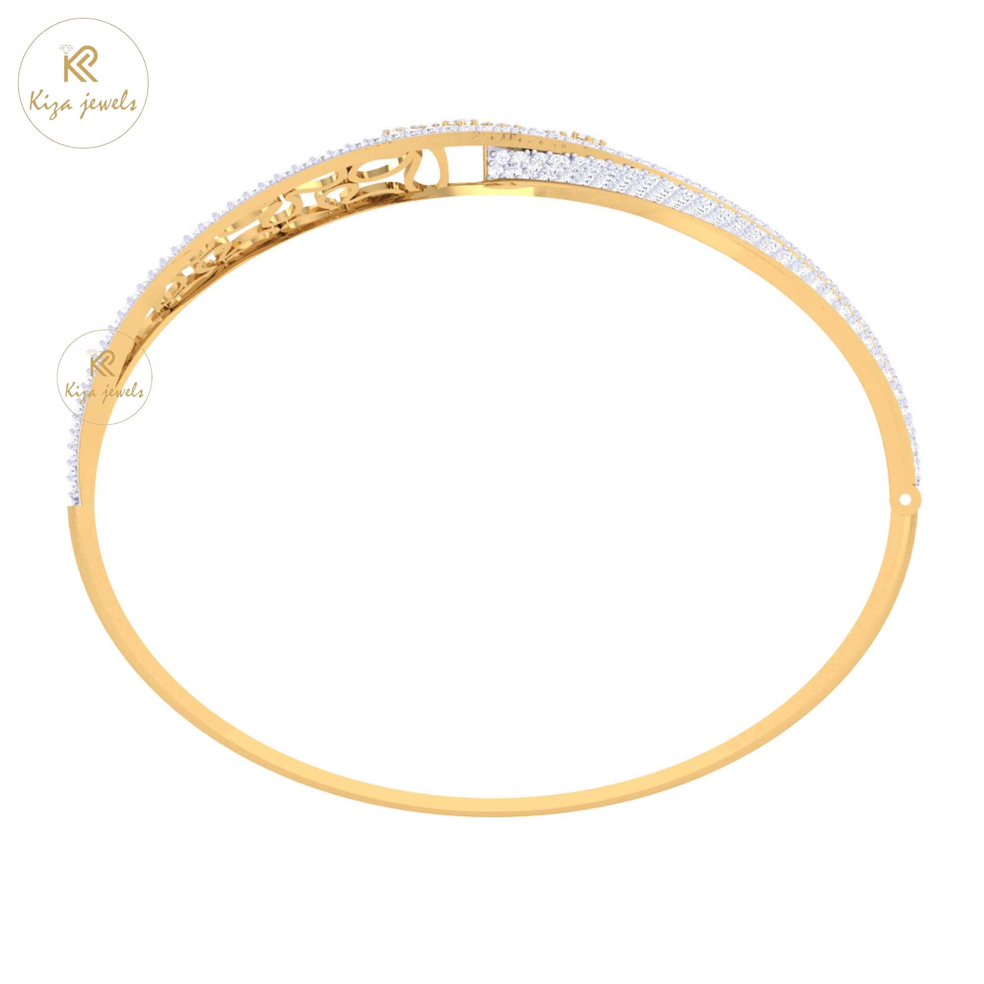 2.49 TDW Round Cut Diamond Women's Bangle Bracelet