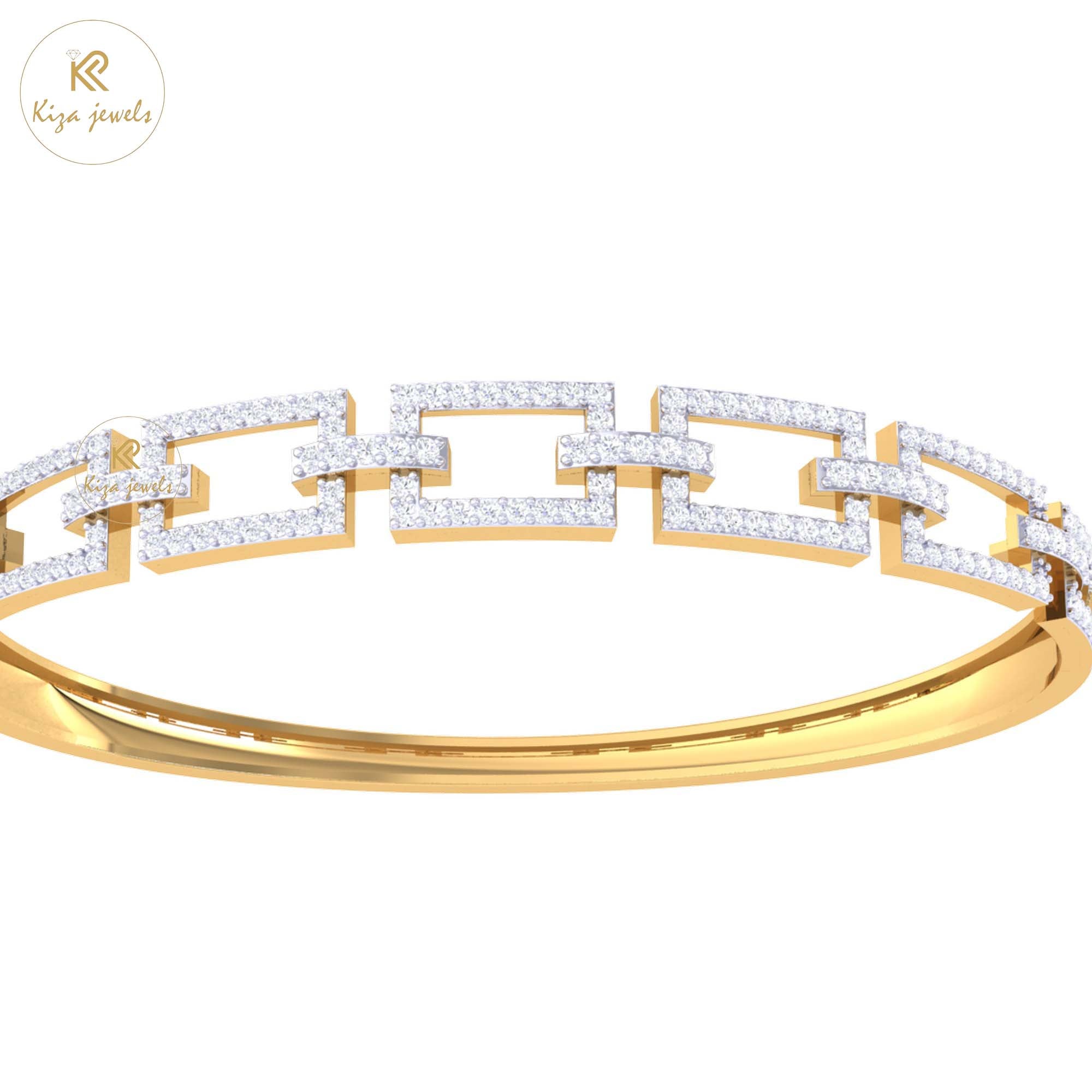 1.41 TDW Round Cut Diamond Bangle Bracelet