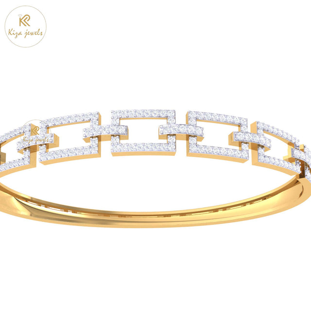 1.41 TDW Round Cut Diamond Bangle Bracelet