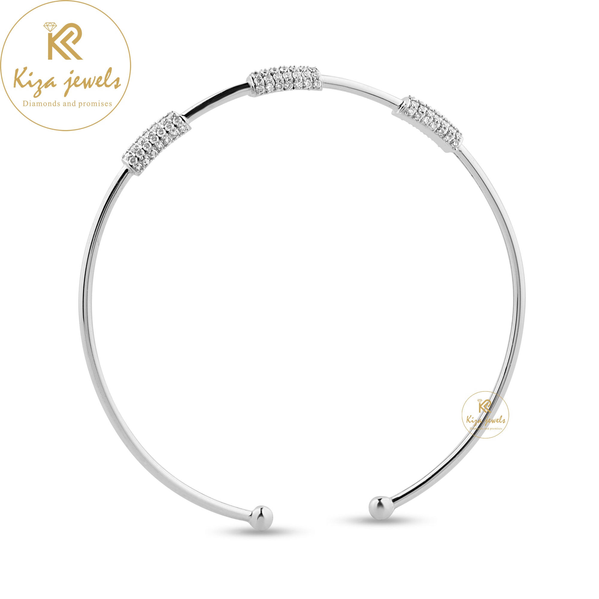 0.81 TDW Round Cut Diamond Bangle Bracelet