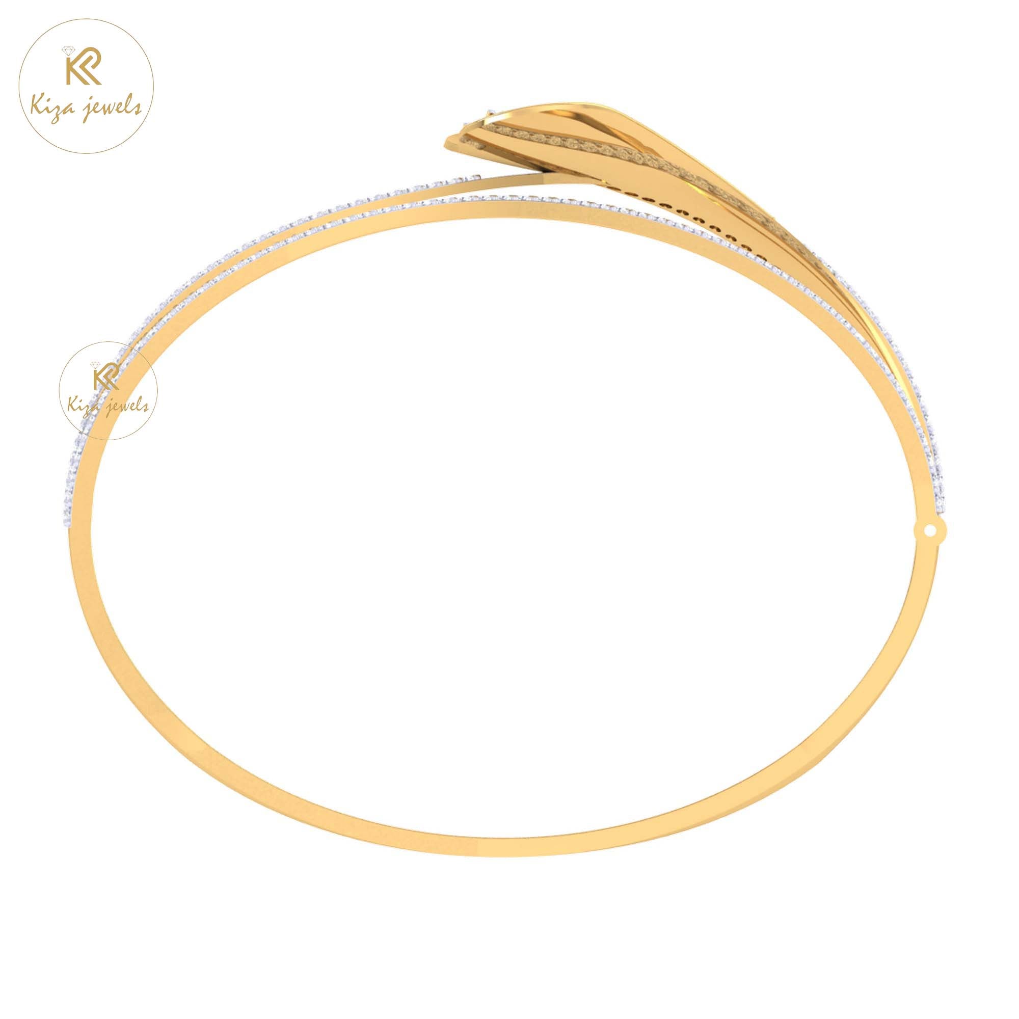 1.58 TDW Round Cut Diamond Women's Bangle Bracelet