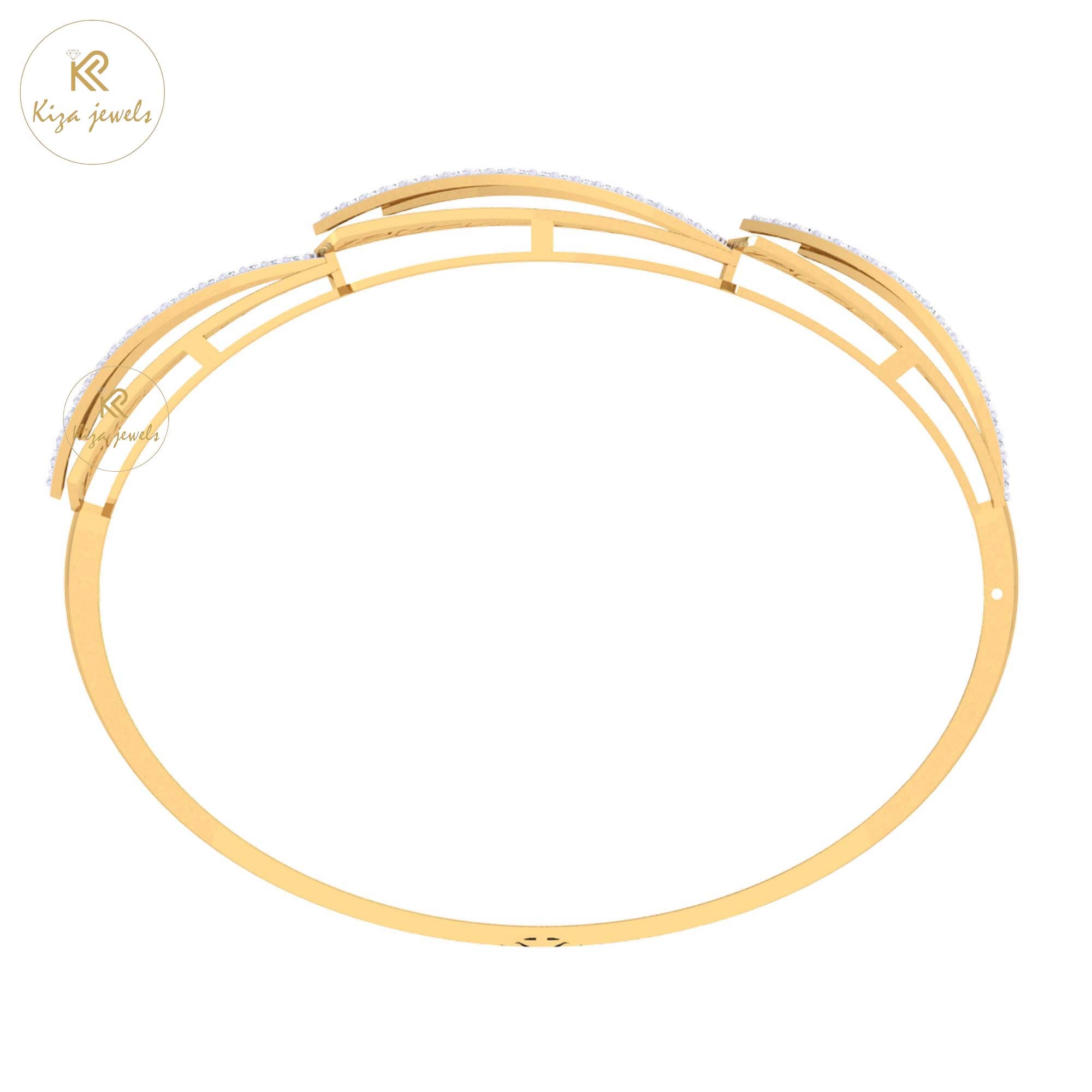 1.12 TDW Round Cut Diamond Bangle Bracelet