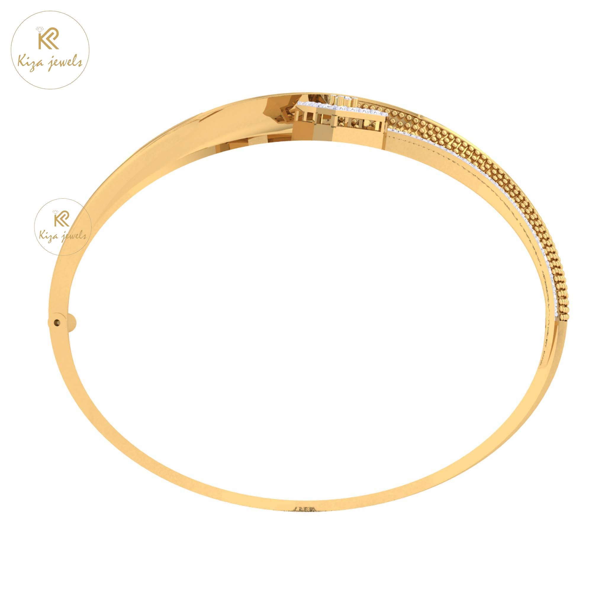 1.17 TDW Round Cut Diamond Bangle Bracelet