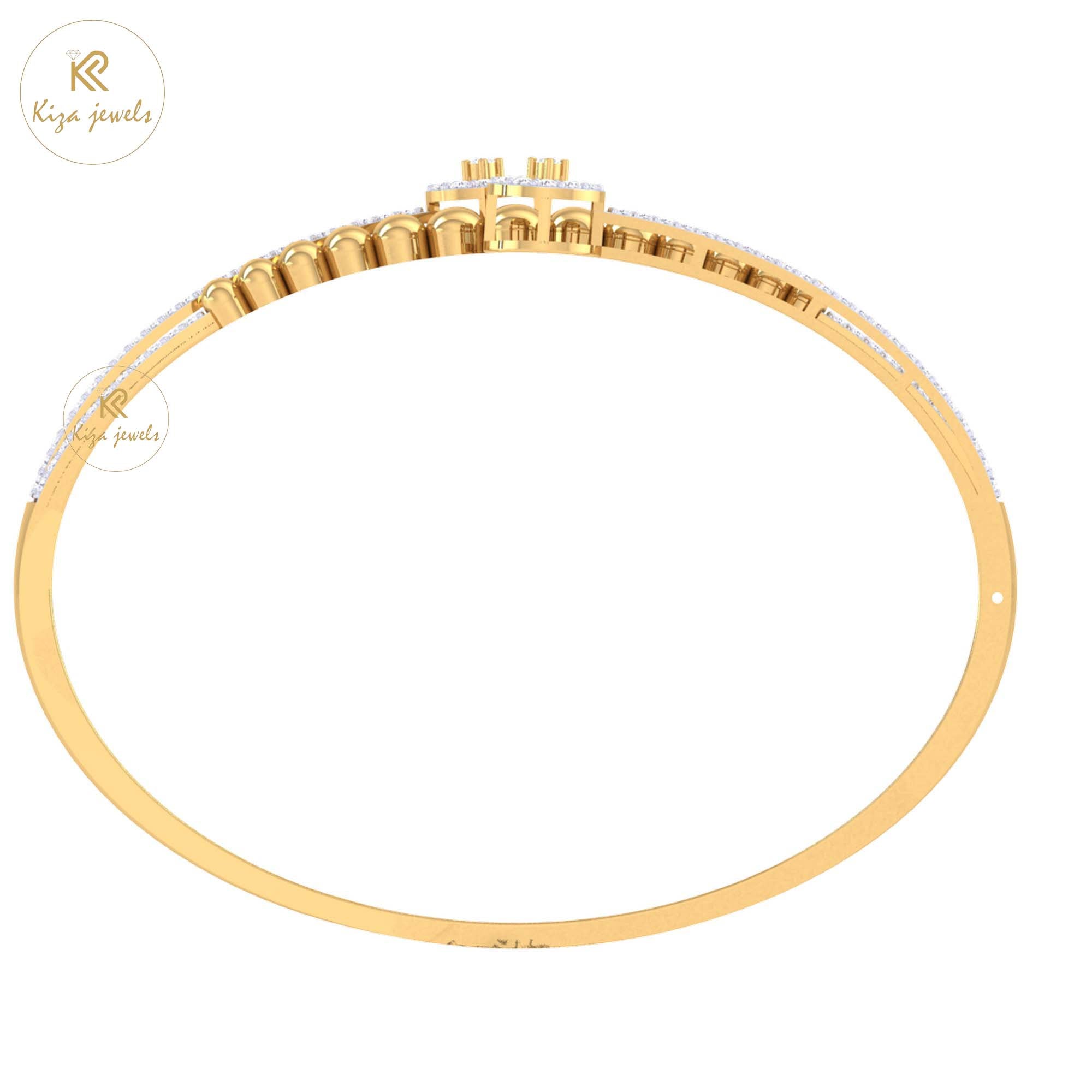 1.21 TDW Round Cut Diamond Bangle Bracelet