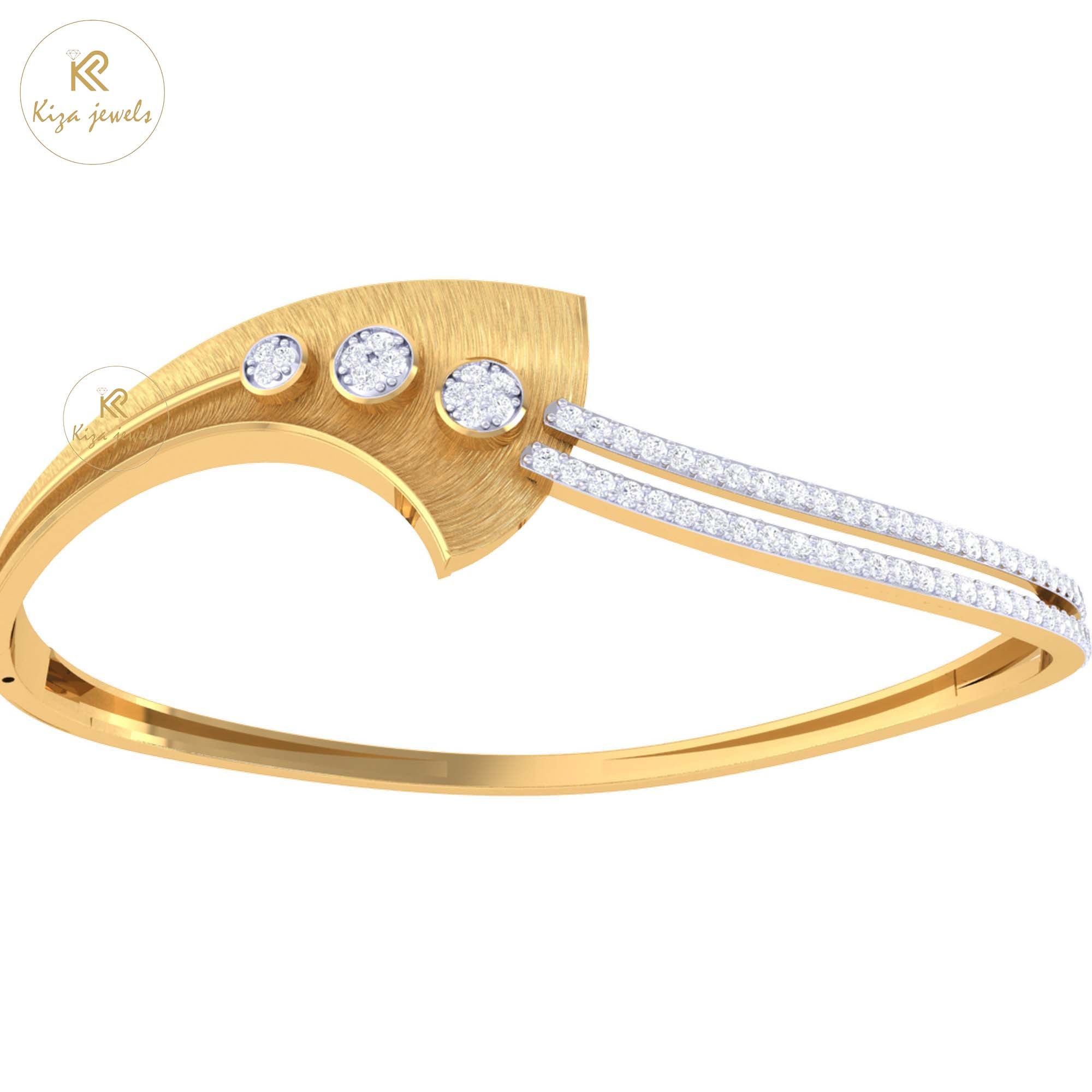 0.667 TDW Round Cut Diamond Women's Bangle Bracelet