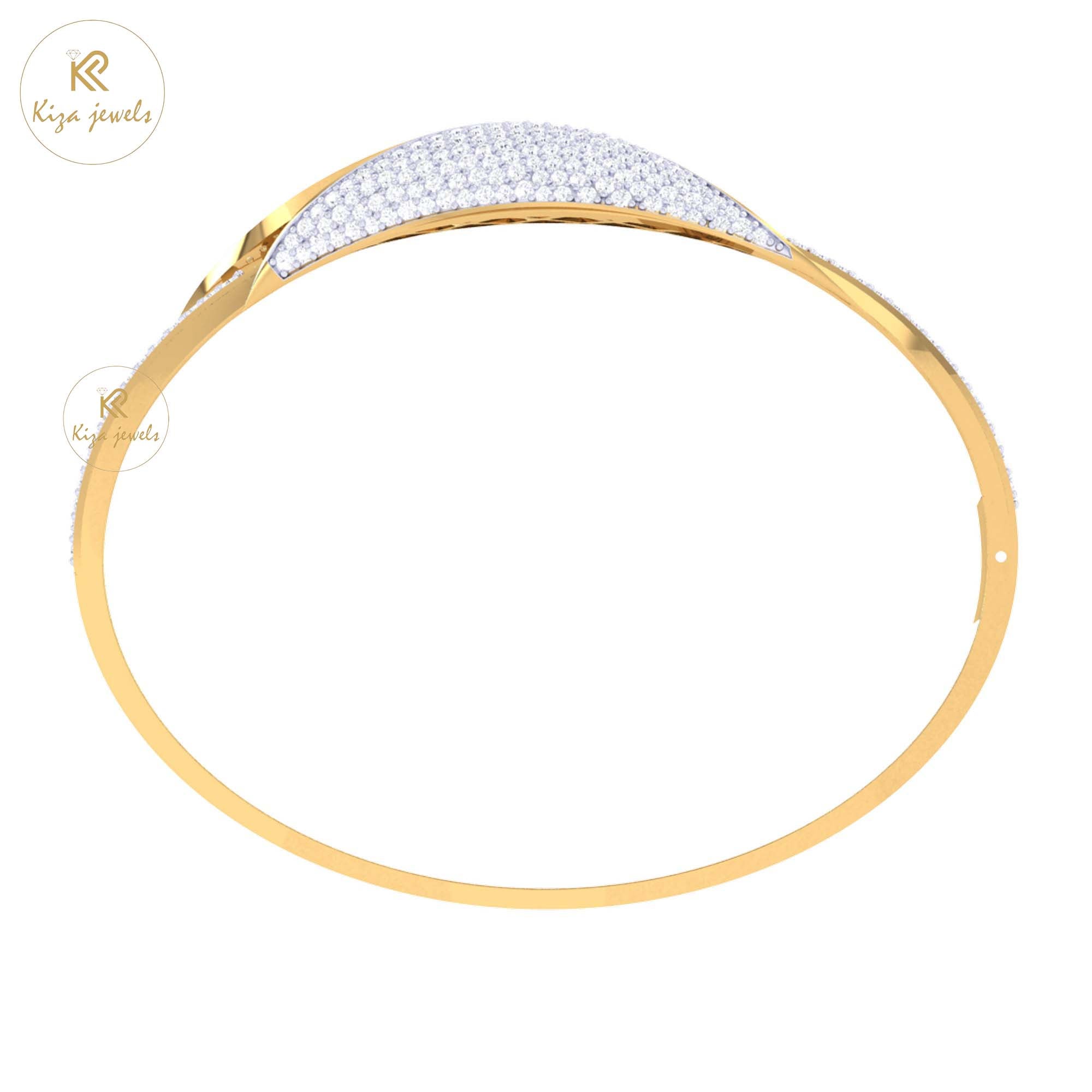 2.95 TDW Round Cut Diamond Women's Bangle Bracelet