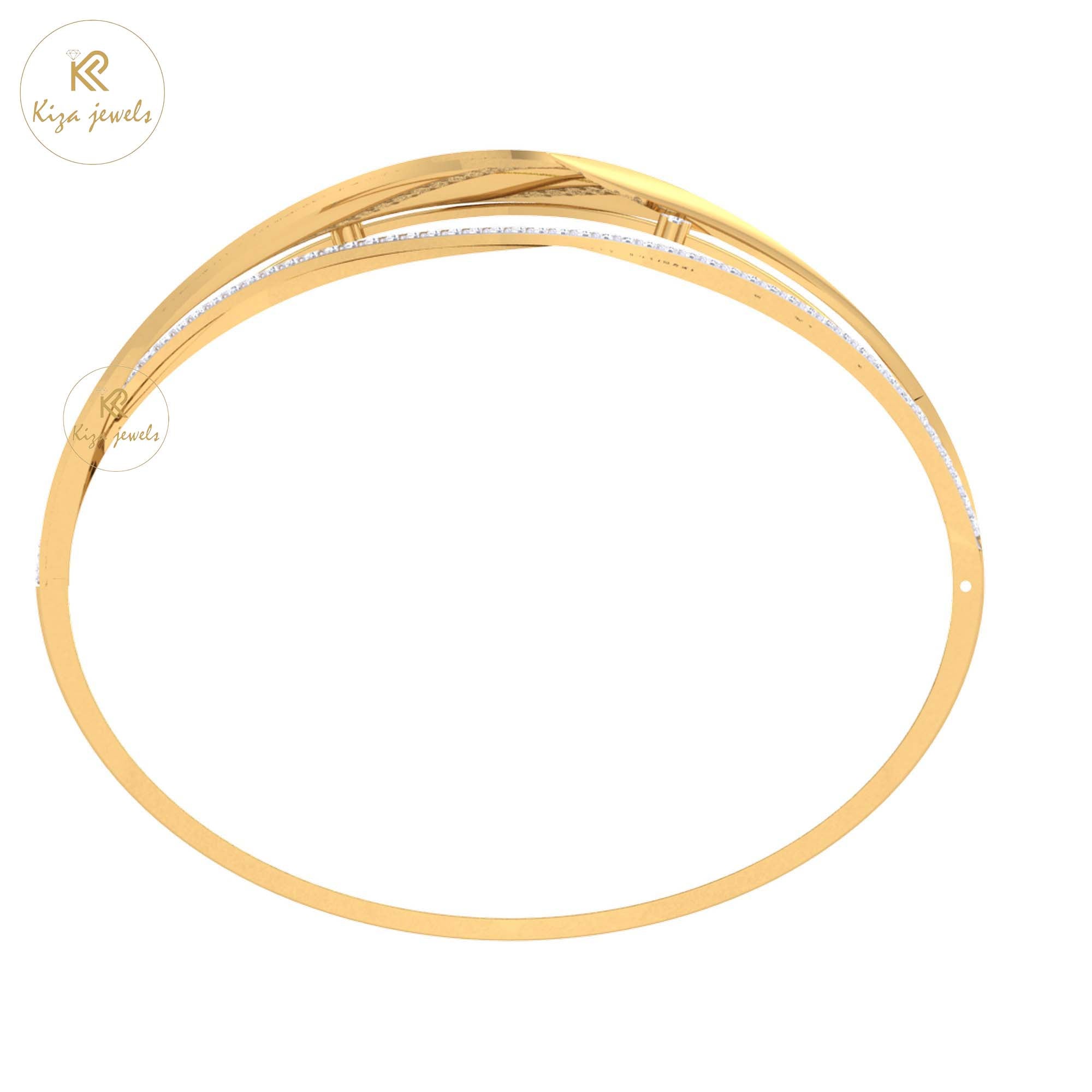 1.44 TDW Round Cut Diamond Bangle Bracelet