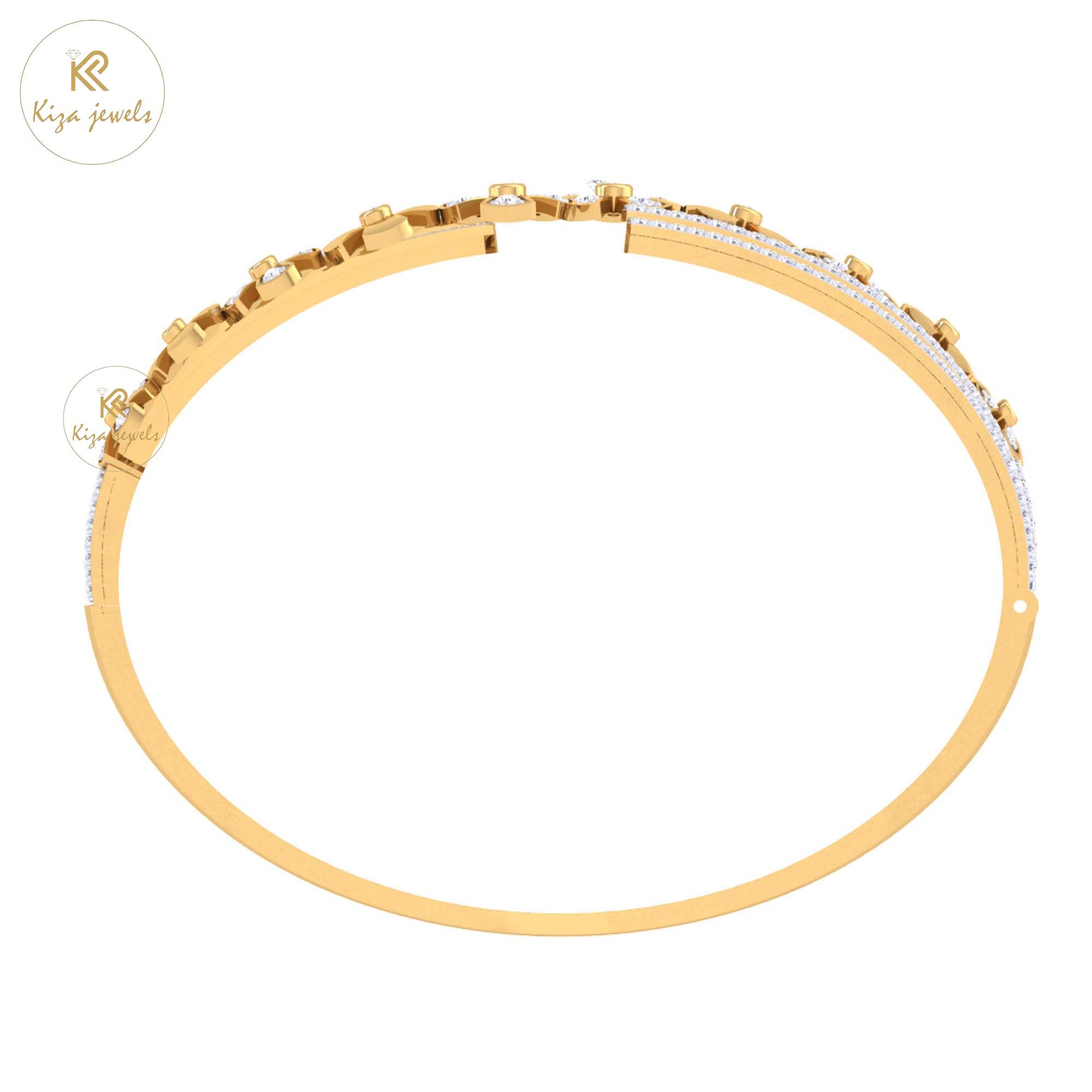 1.62 TDW Round Cut Diamond Bangle Bracelet