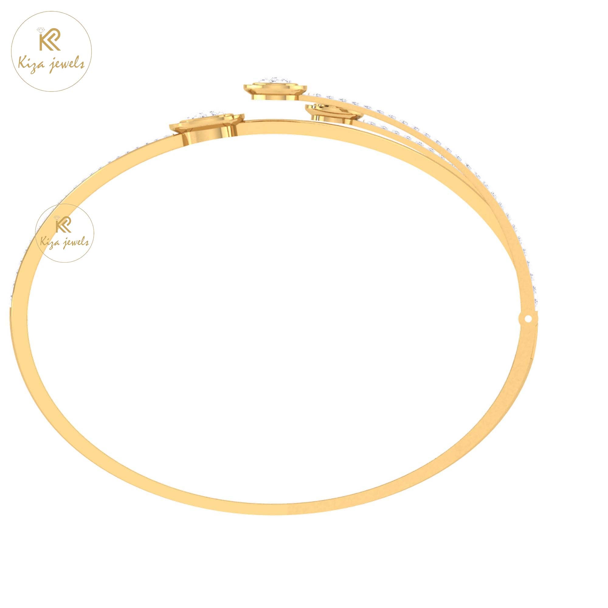 1.077 TDW Round Cut Diamond Bangle Bracelet