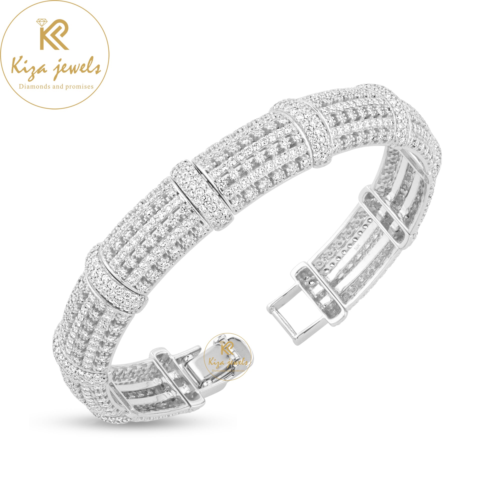 9.164 CT Round Cut Diamond Bangle Bracelet