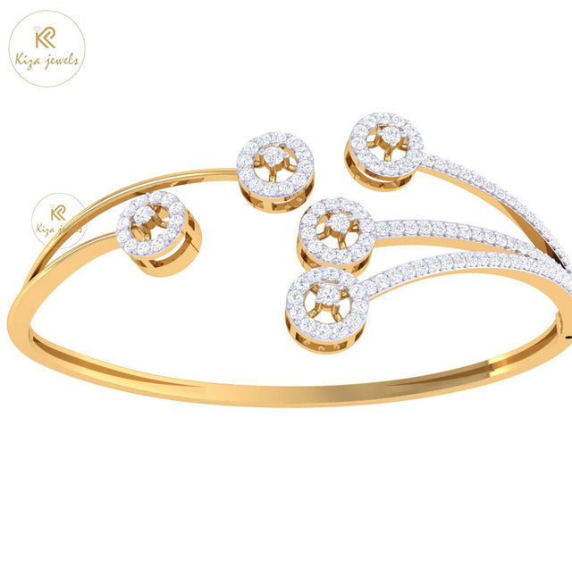 1.636 TDW Round Cut Diamond Women's Bangle Bracelet