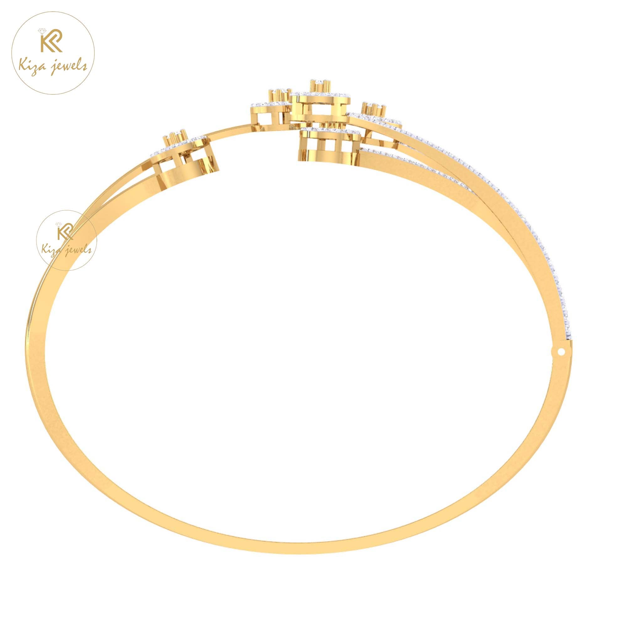 1.636 TDW Round Cut Diamond Women's Bangle Bracelet