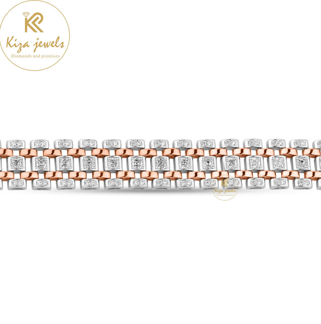 4.438 TDW Asscher & Round Cut Diamond Slider Bracelet