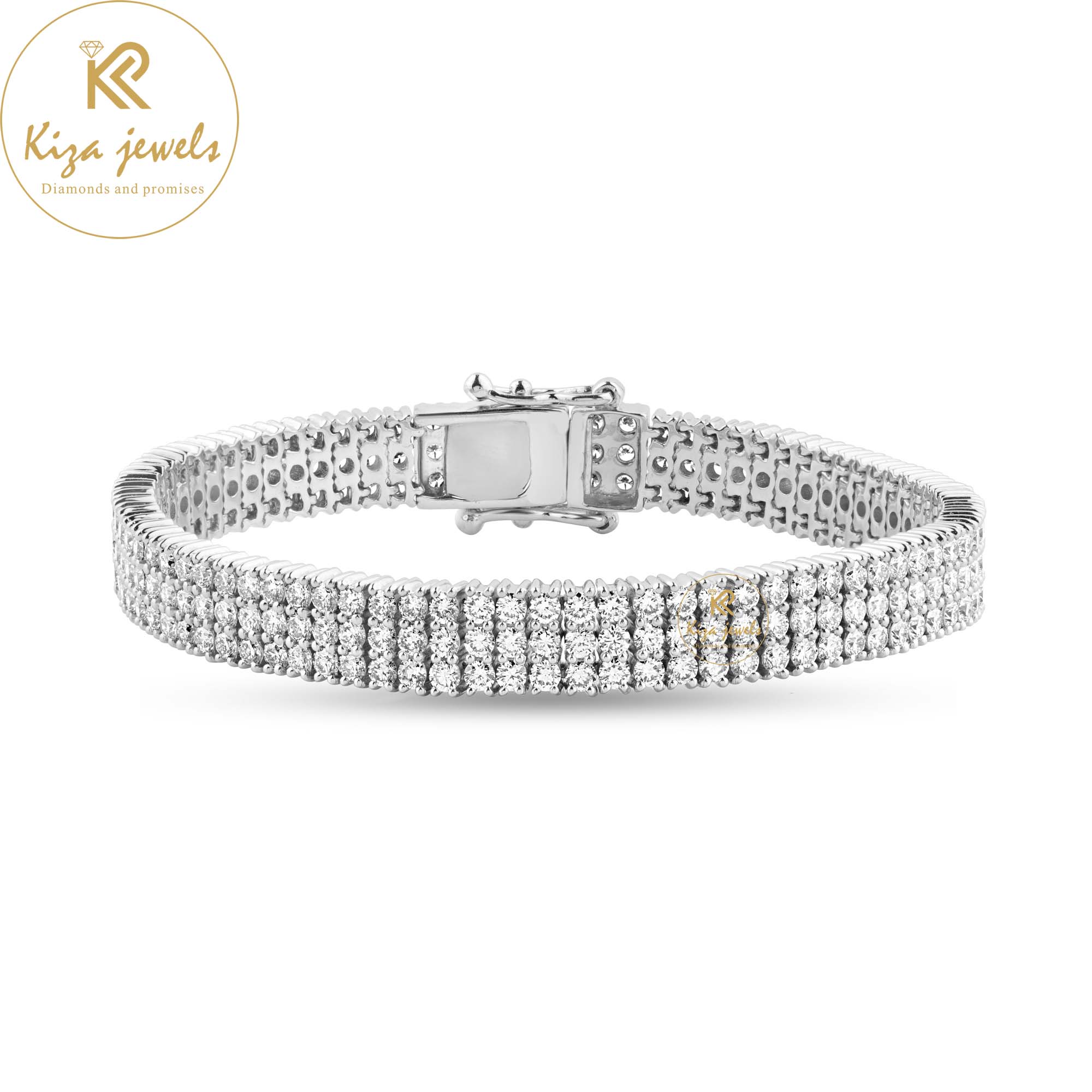 6.99 TDW Round Cut Diamond Slider Bracelet