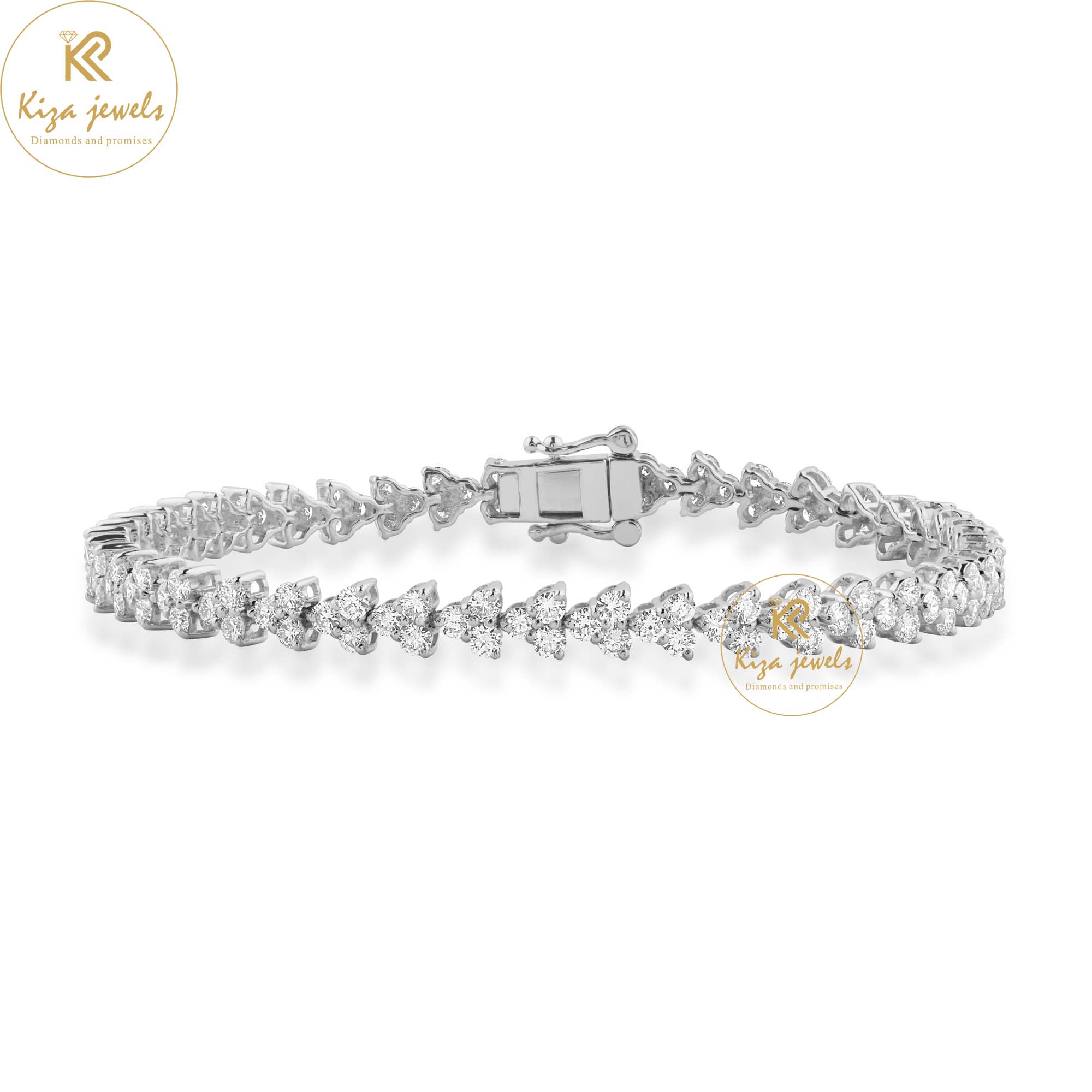 2.82 TDW Round Cut Diamond slider Bracelet