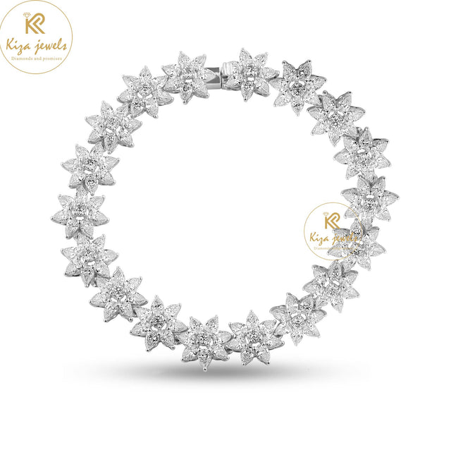 9.912 TDW Pear & Round Cut Diamond slider Bracelet