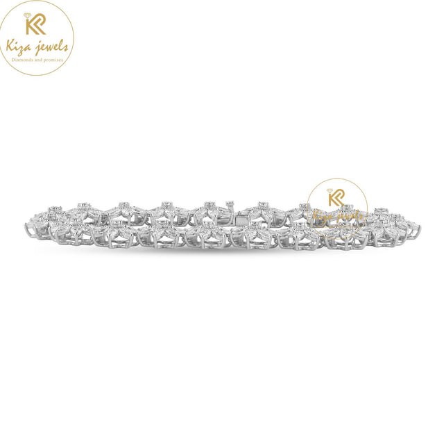 9.912 TDW Pear & Round Cut Diamond slider Bracelet