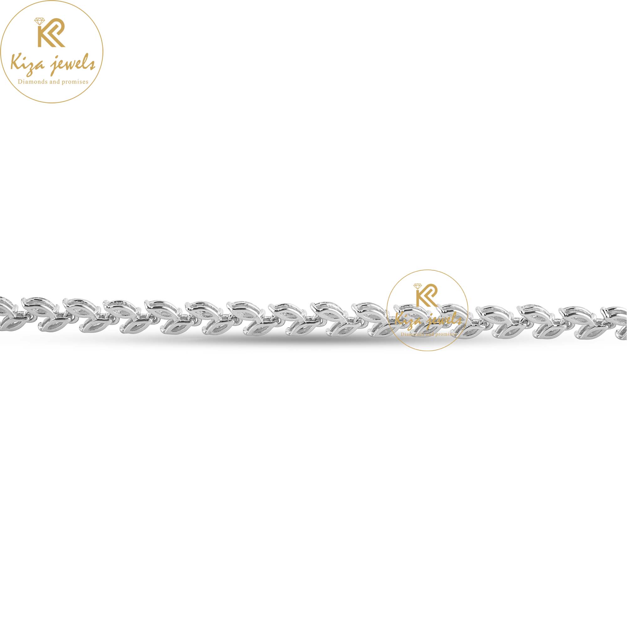 4.36 TDW Marquise Cut Diamond Slider Bracelet