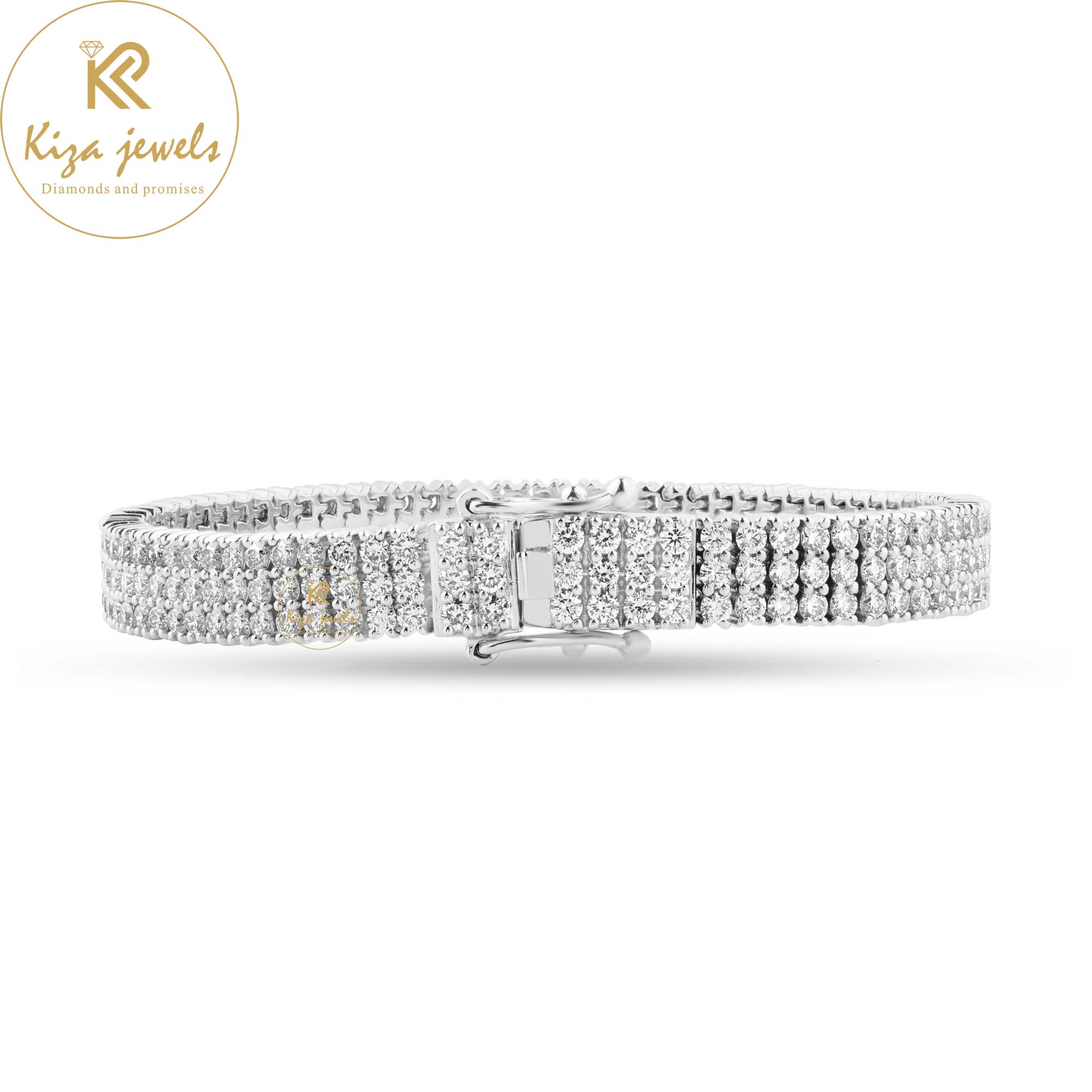 6.99 TDW Round Cut Diamond Slider Bracelet