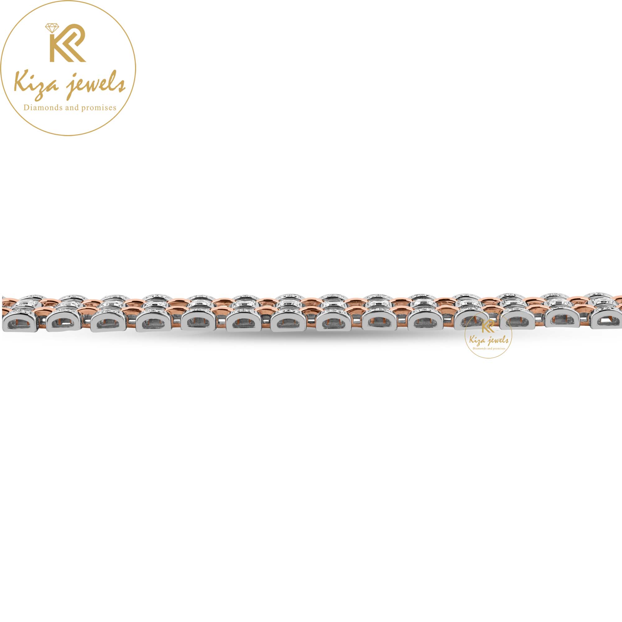 4.438 TDW Asscher & Round Cut Diamond Slider Bracelet