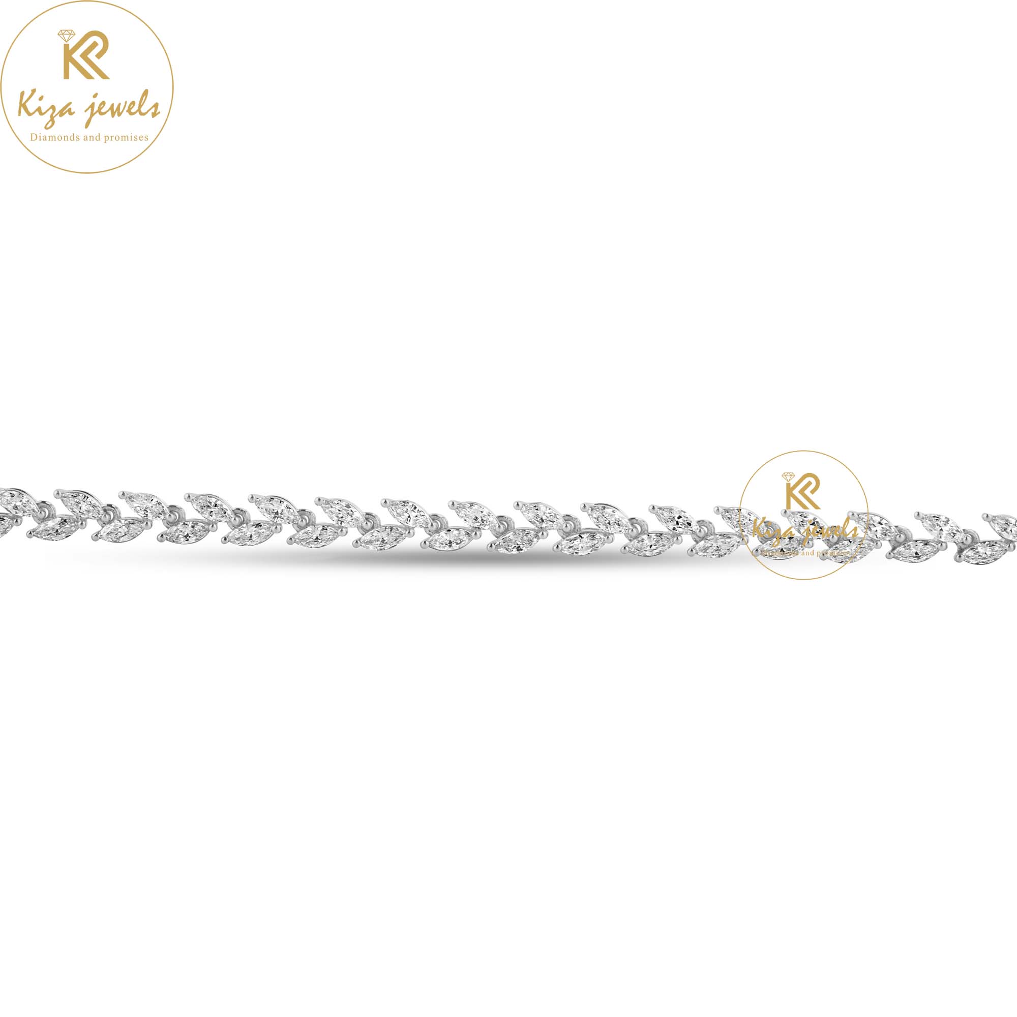 4.36 TDW Marquise Cut Diamond Slider Bracelet