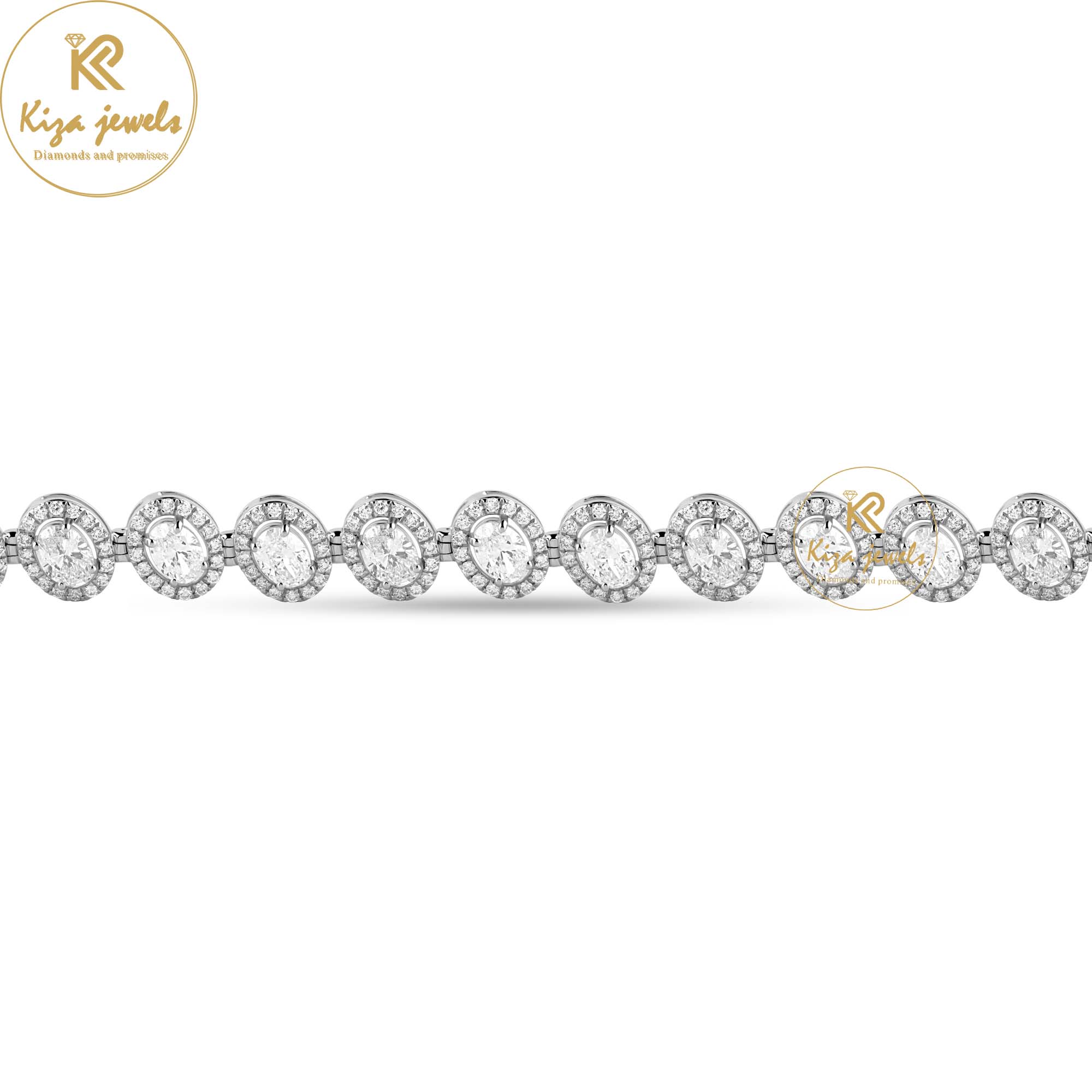 15.84 TDW Oval & Round Cut Diamond slider Bracelet