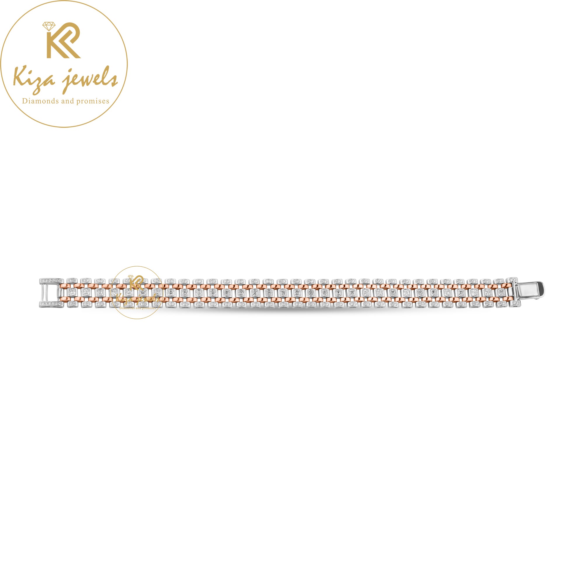 4.438 TDW Asscher & Round Cut Diamond Slider Bracelet