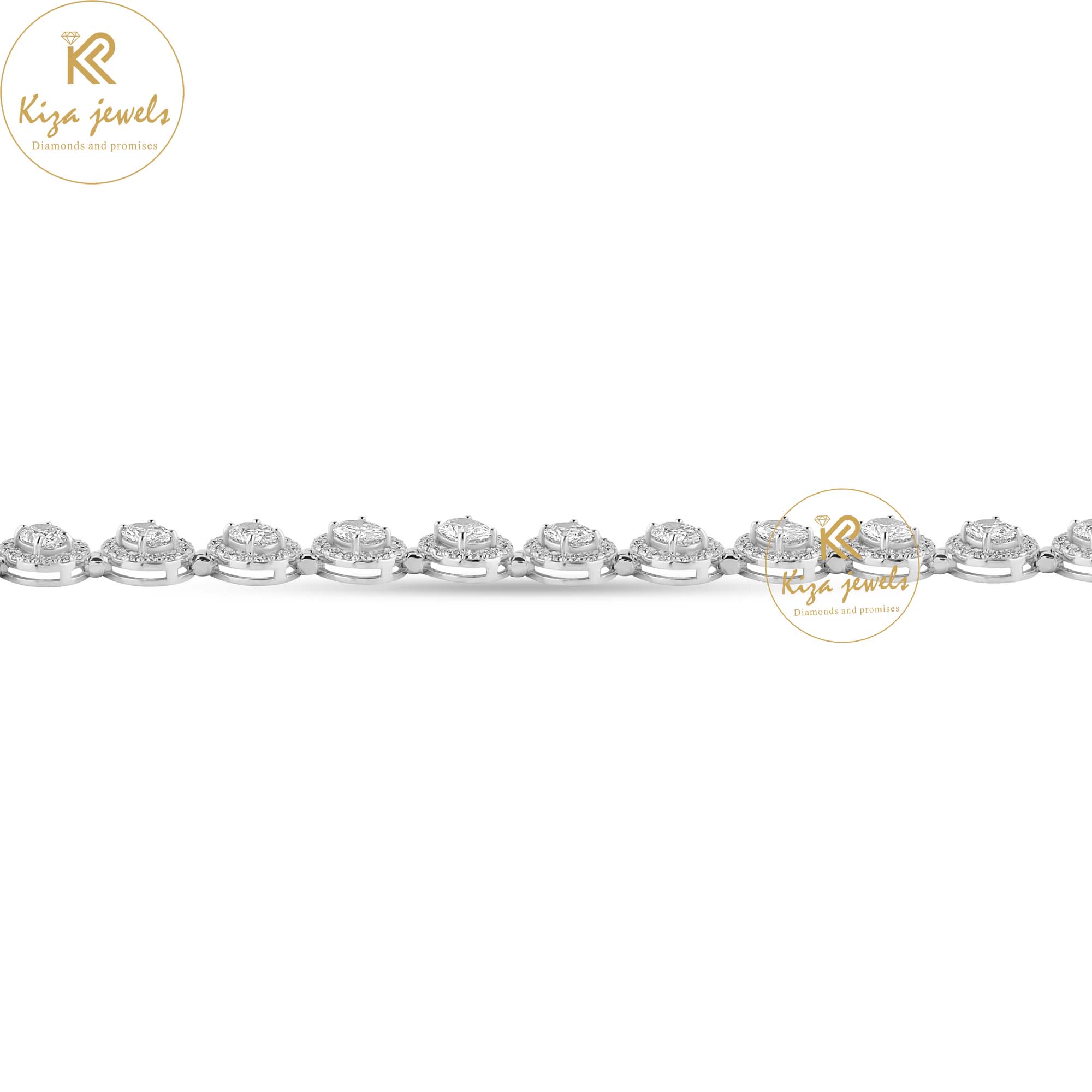 15.84 TDW Oval & Round Cut Diamond slider Bracelet