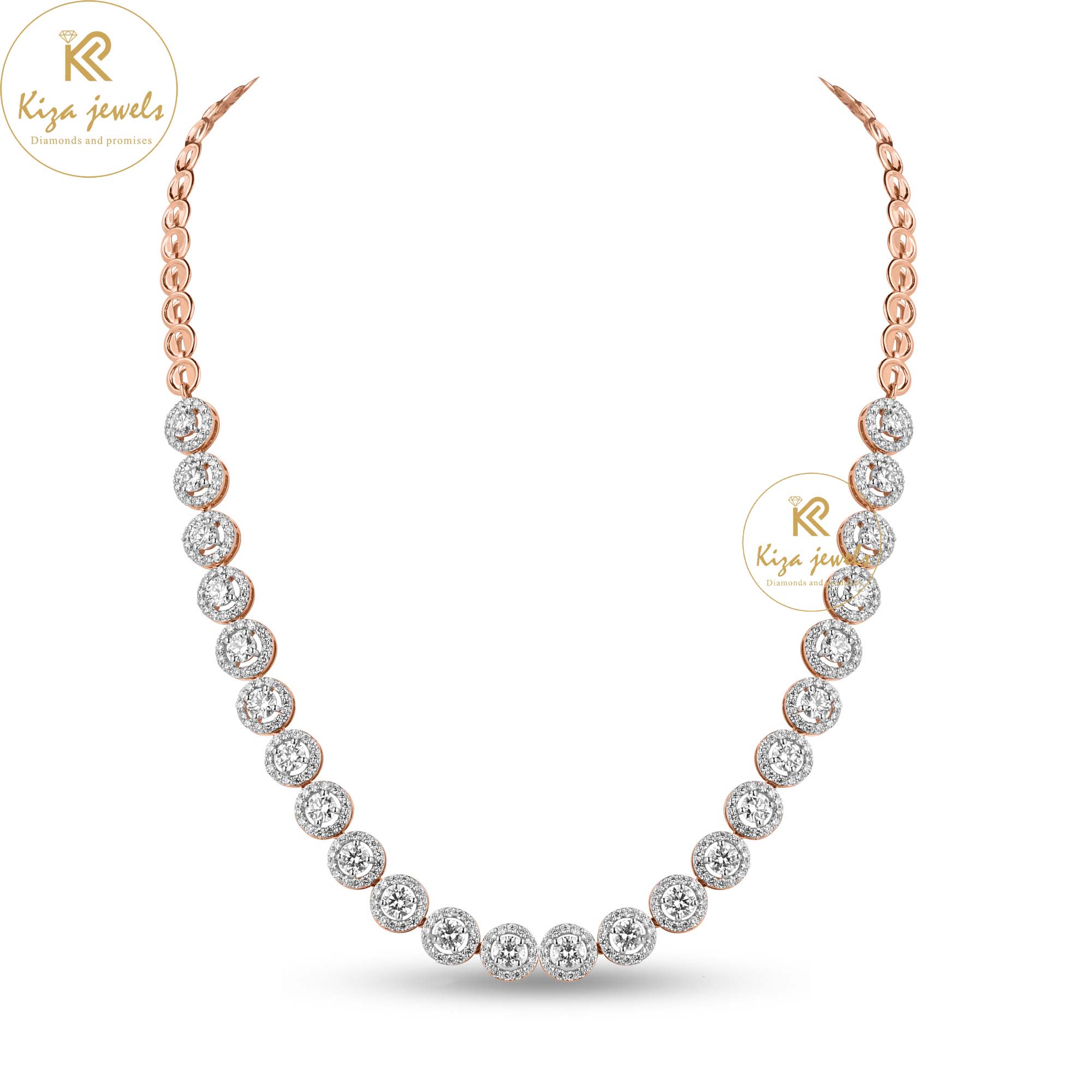 37.53 TDW Round Cut Diamond Charm Necklace