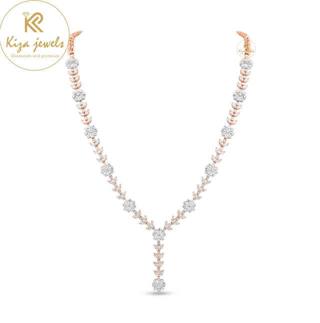 6.62 TDW Round & Marquise Cut Diamond Charm Necklace