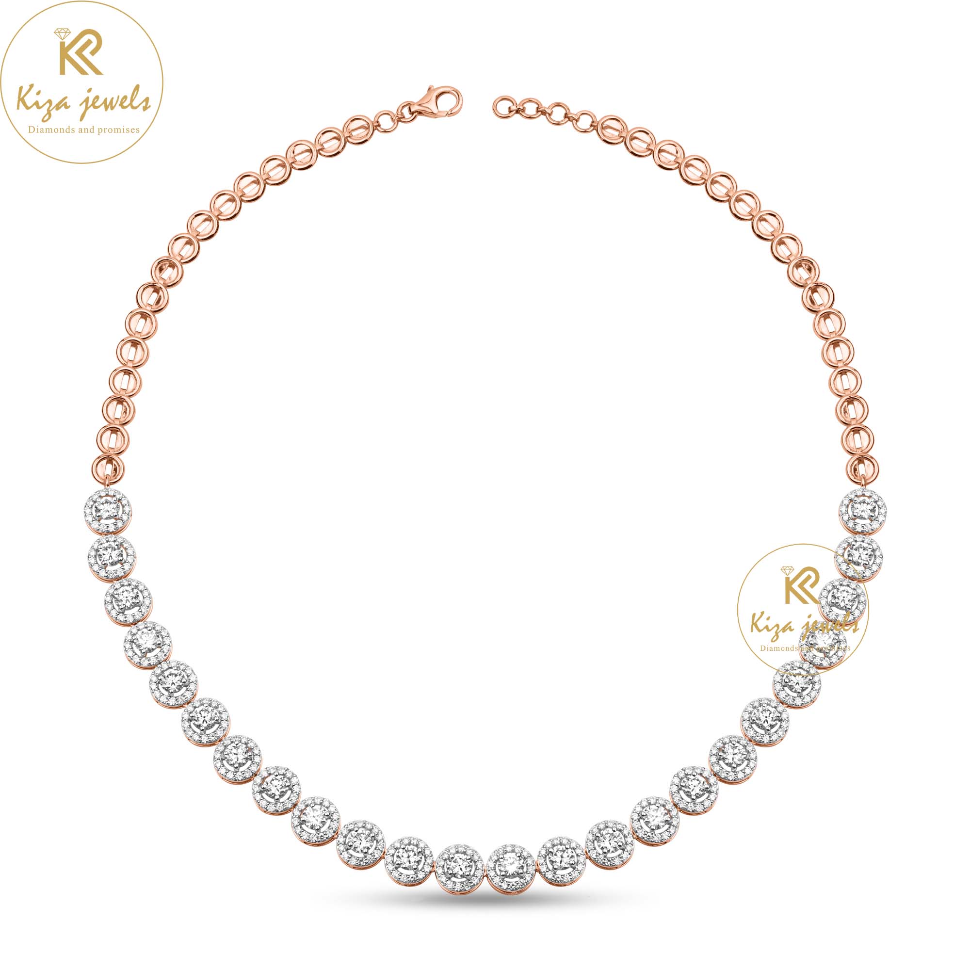 37.53 TDW Round Cut Diamond Charm Necklace