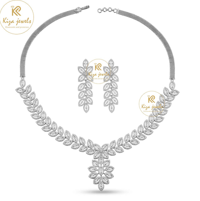 16.936 TDW Marquise & Round Cut Diamond Charm Necklace