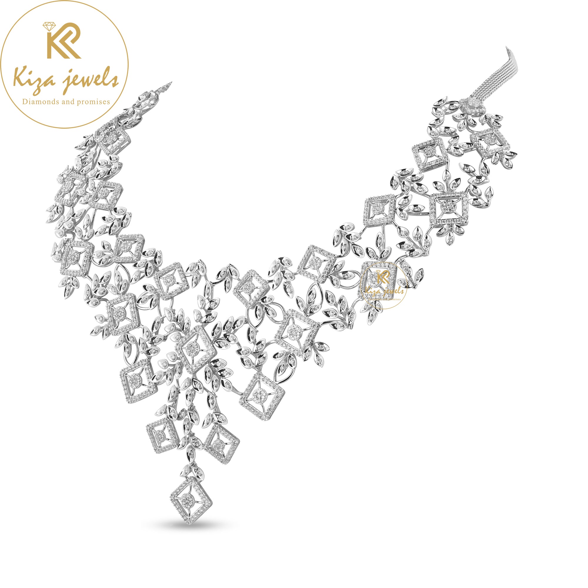 10.39 TDW Round Cut Diamond Charm Necklace