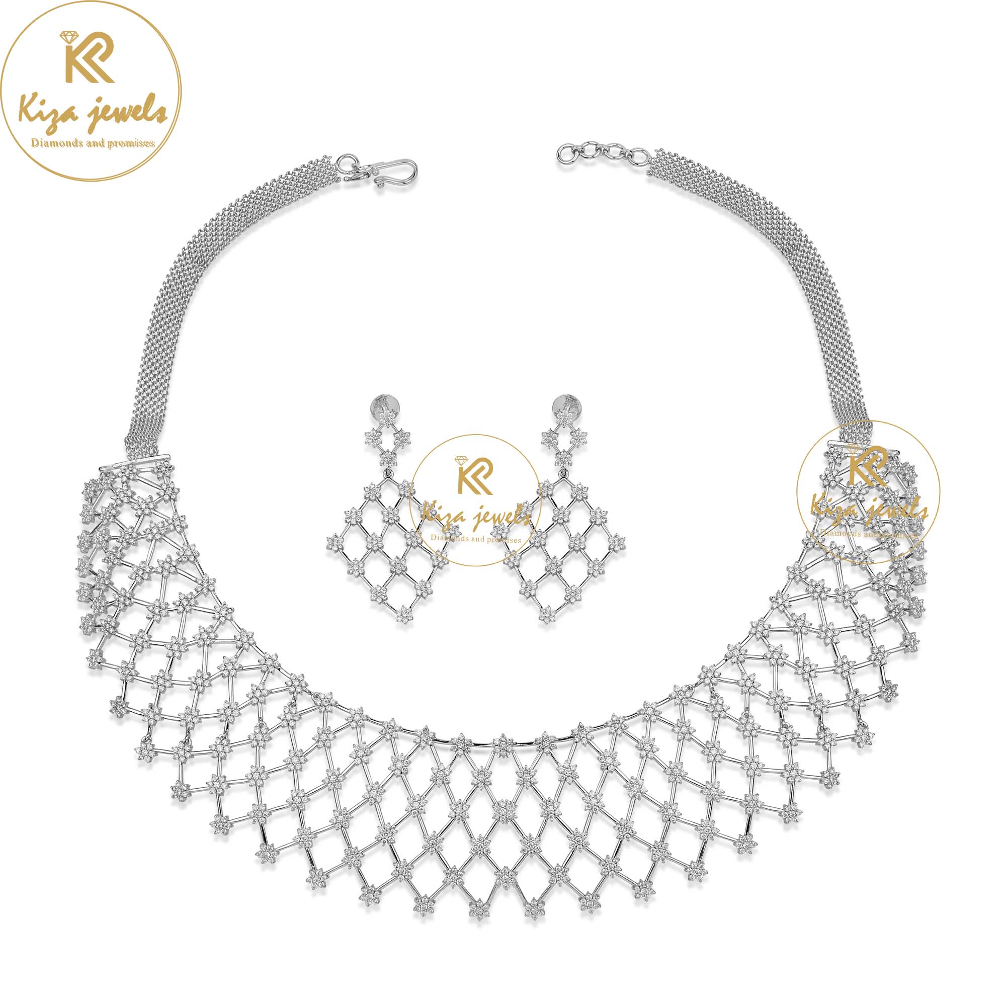 10.55 TDW Round Cut Diamond Choker Necklace