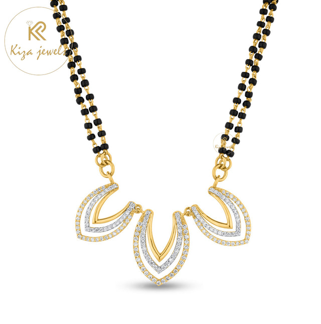 0.884 TDW Round Cut Diamond Mangalsutra With Chain