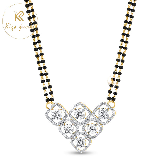 3.67 TDW Round Cut Diamond Mangalsutra With Chain