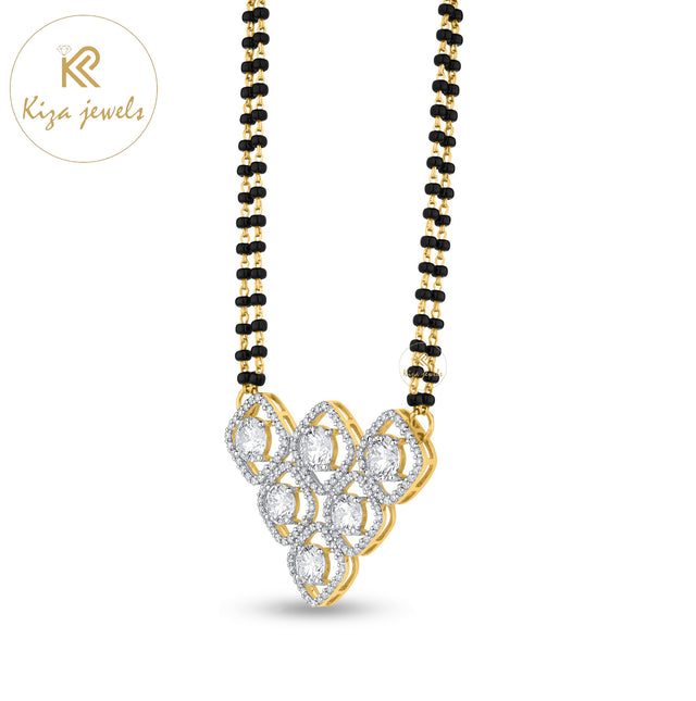 3.67 TDW Round Cut Diamond Mangalsutra With Chain