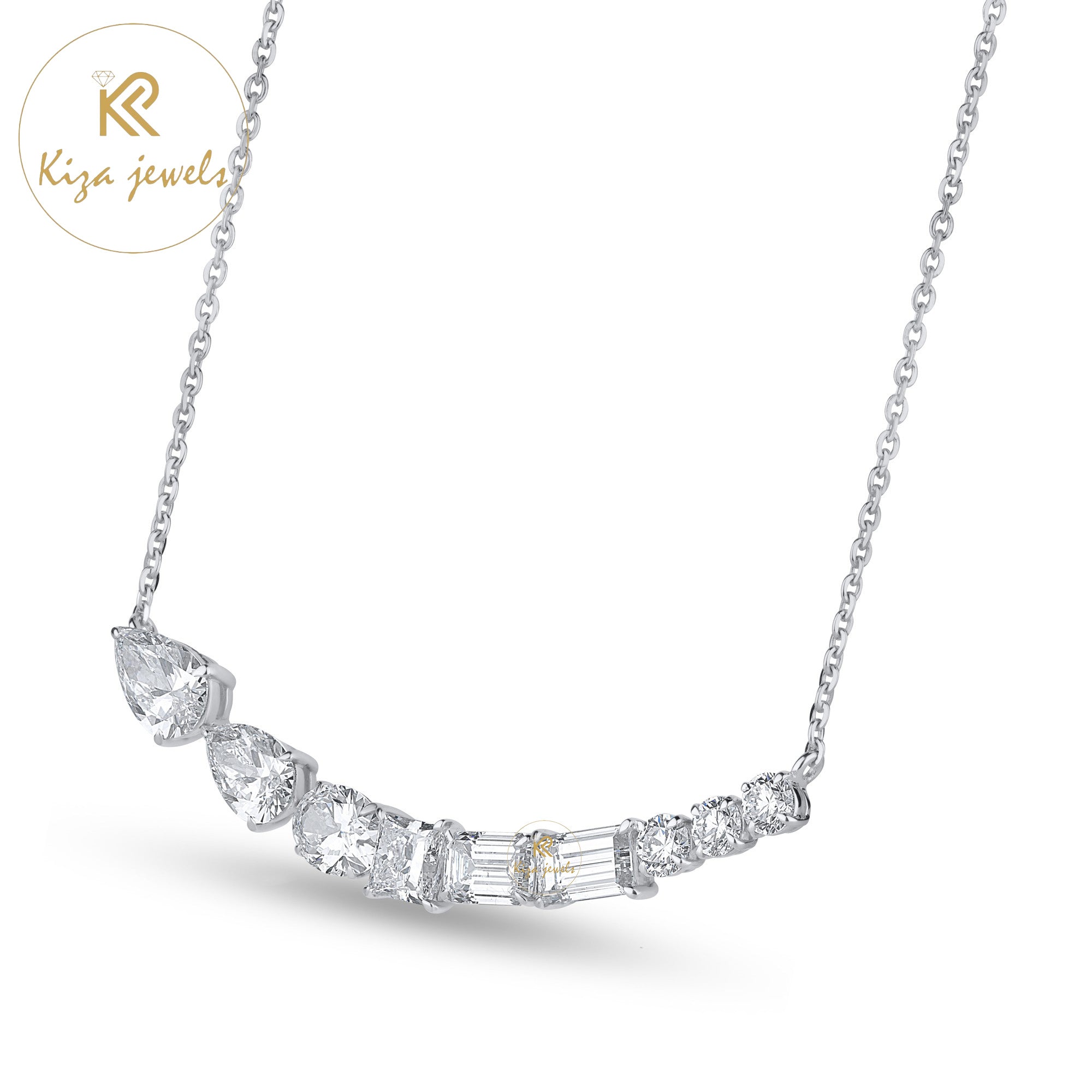 8.62 TDW Multi Cut Diamond Pendant With Chain