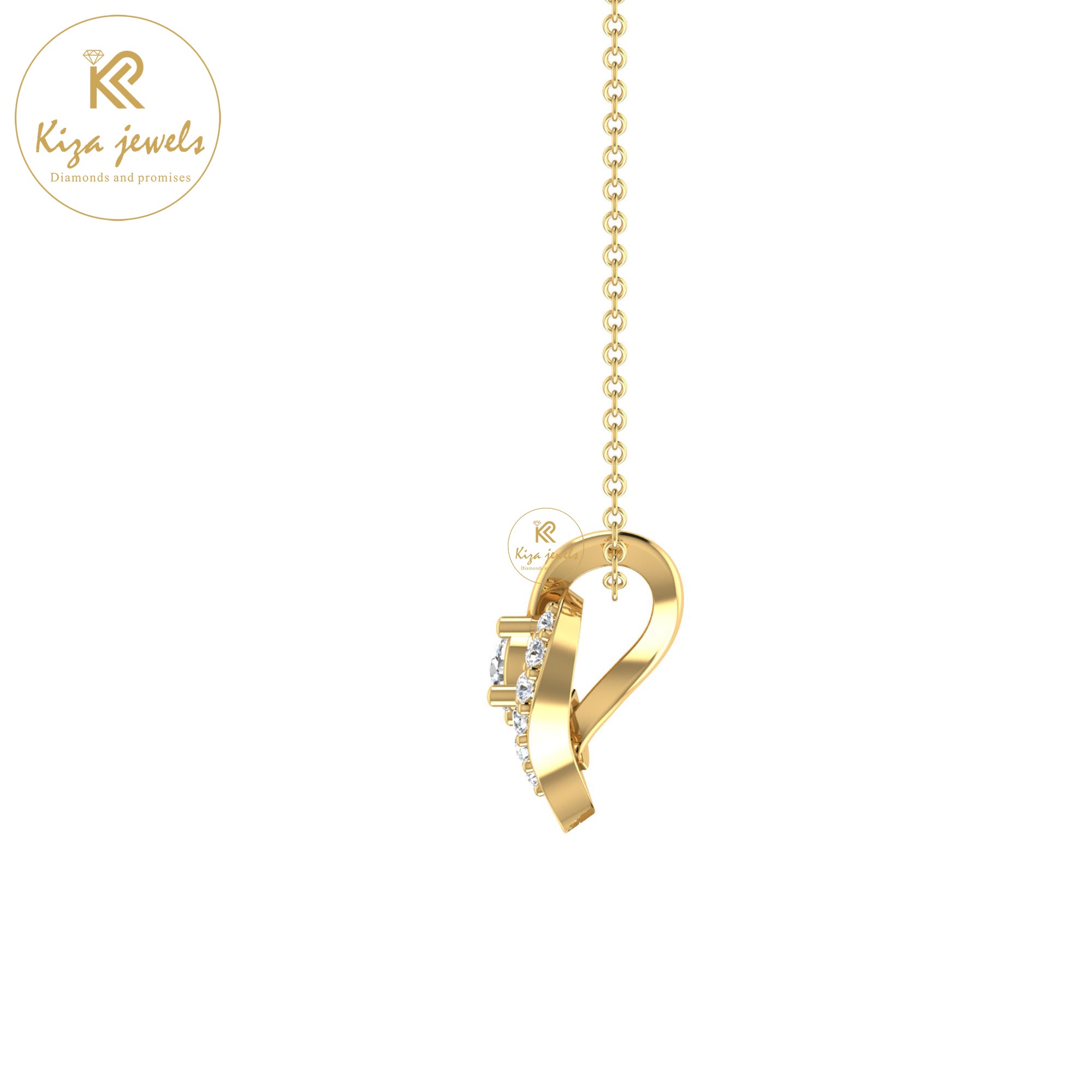 0.28 TDW Round Cut Diamond Custom Pendant With Chain