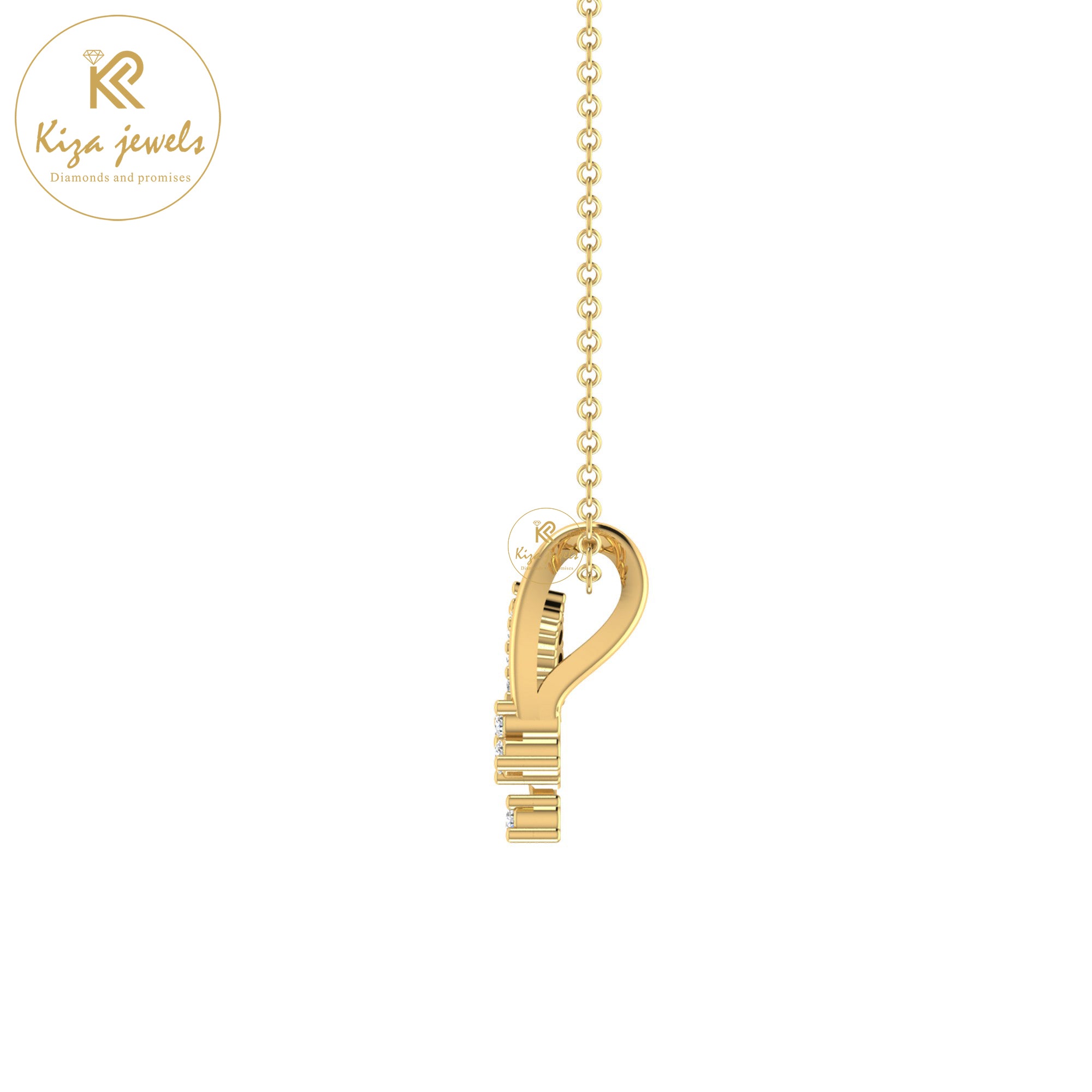 0.063 TDW Round Cut Diamond Custom Pendant With Chain