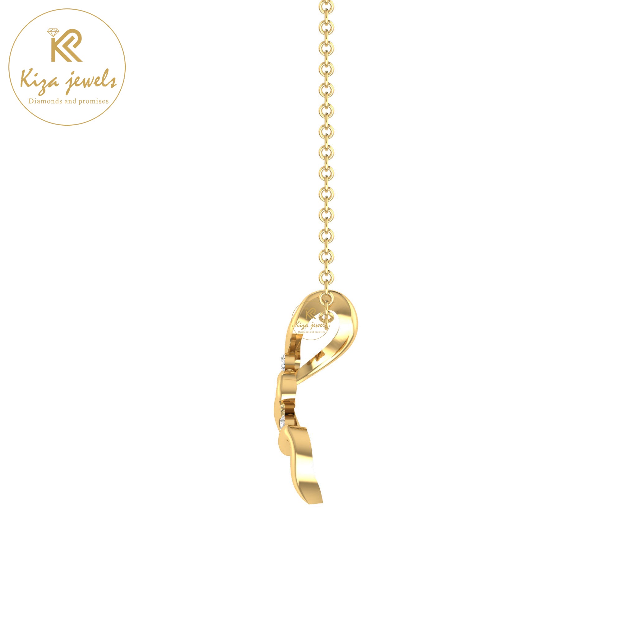 0.03 TDW Round Cut Diamond Custom Pendant With Chain