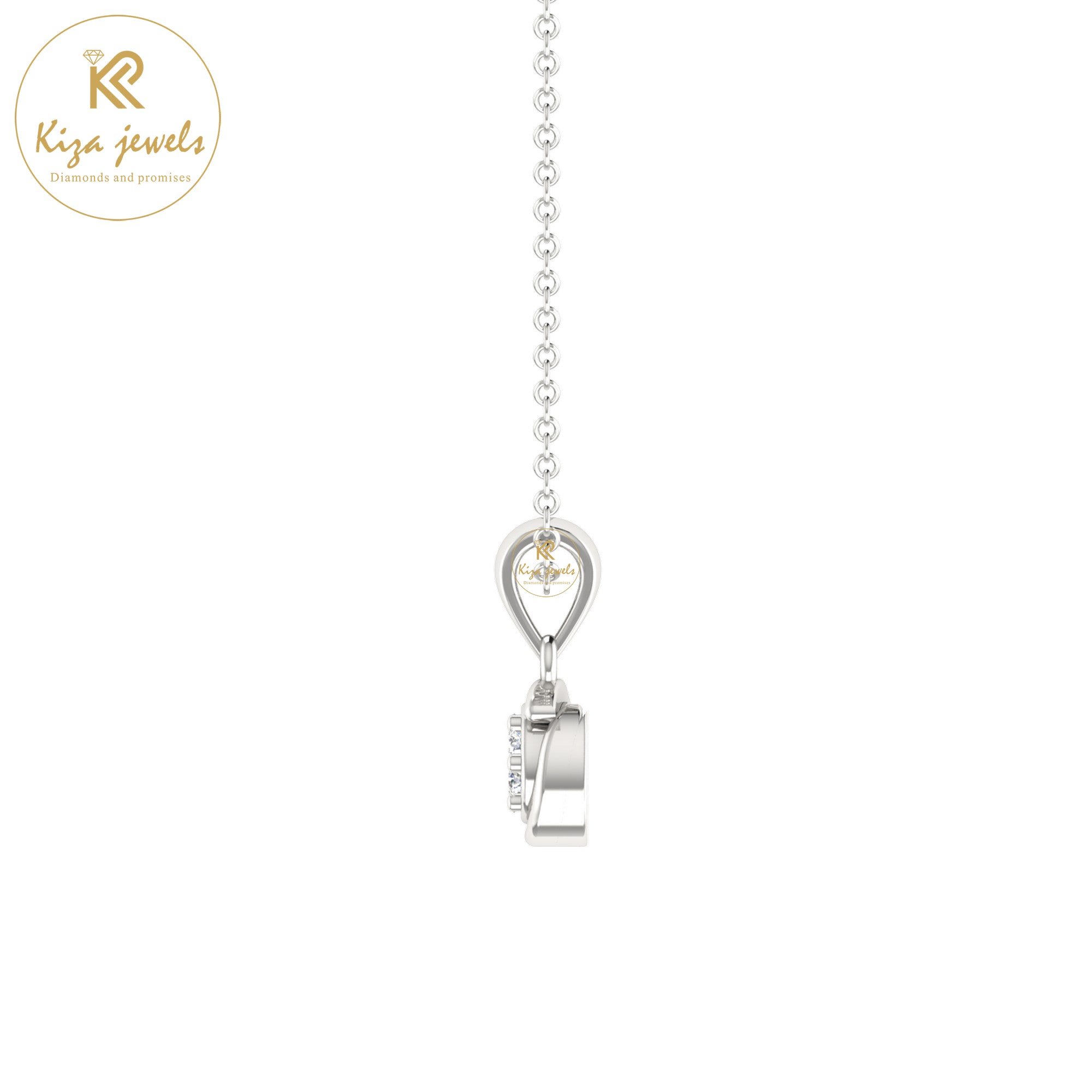 0.06 TDW Round Cut Diamond Custom Pendant With Chain