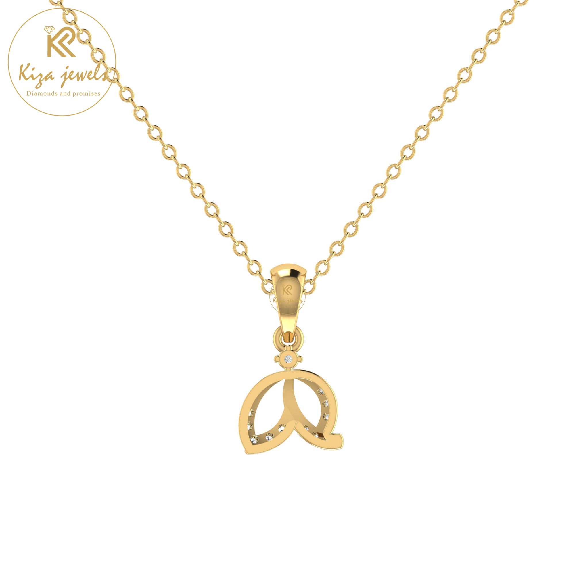 0.07 TDW Round Cut Diamond Custom Pendant With Chain