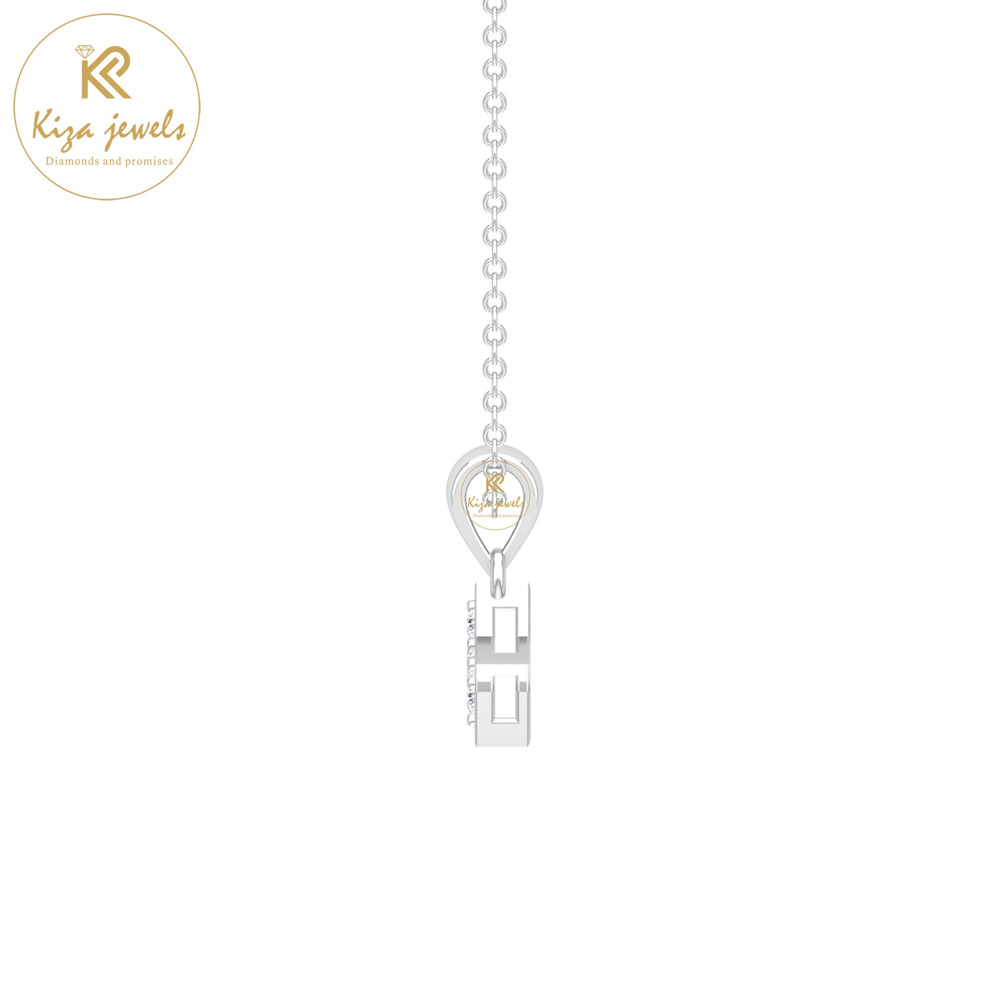 0.08 TDW Round Cut Diamond Custom Pendant With Chain