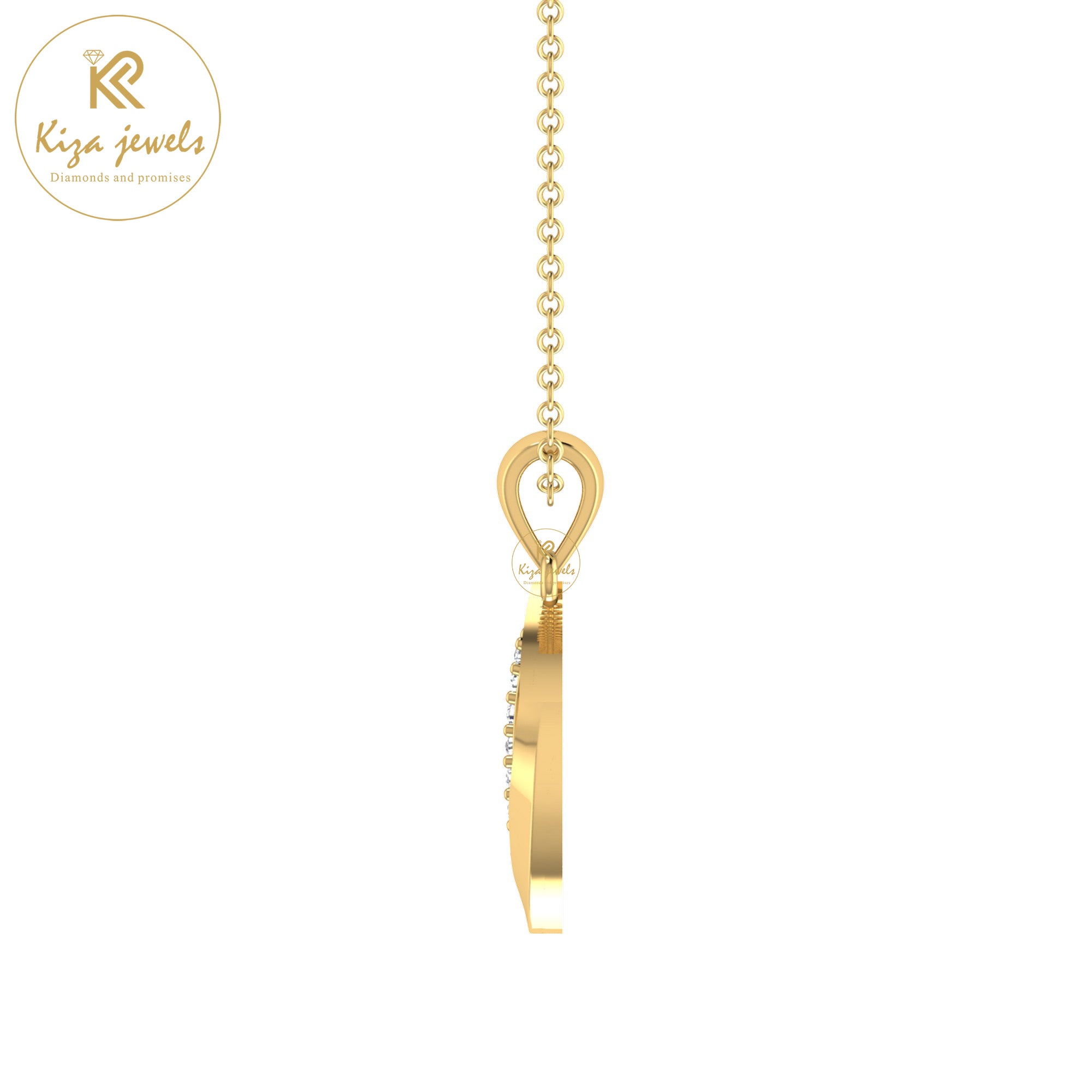 0.063 TDW Round Cut Diamond Custom Pendant With Chain