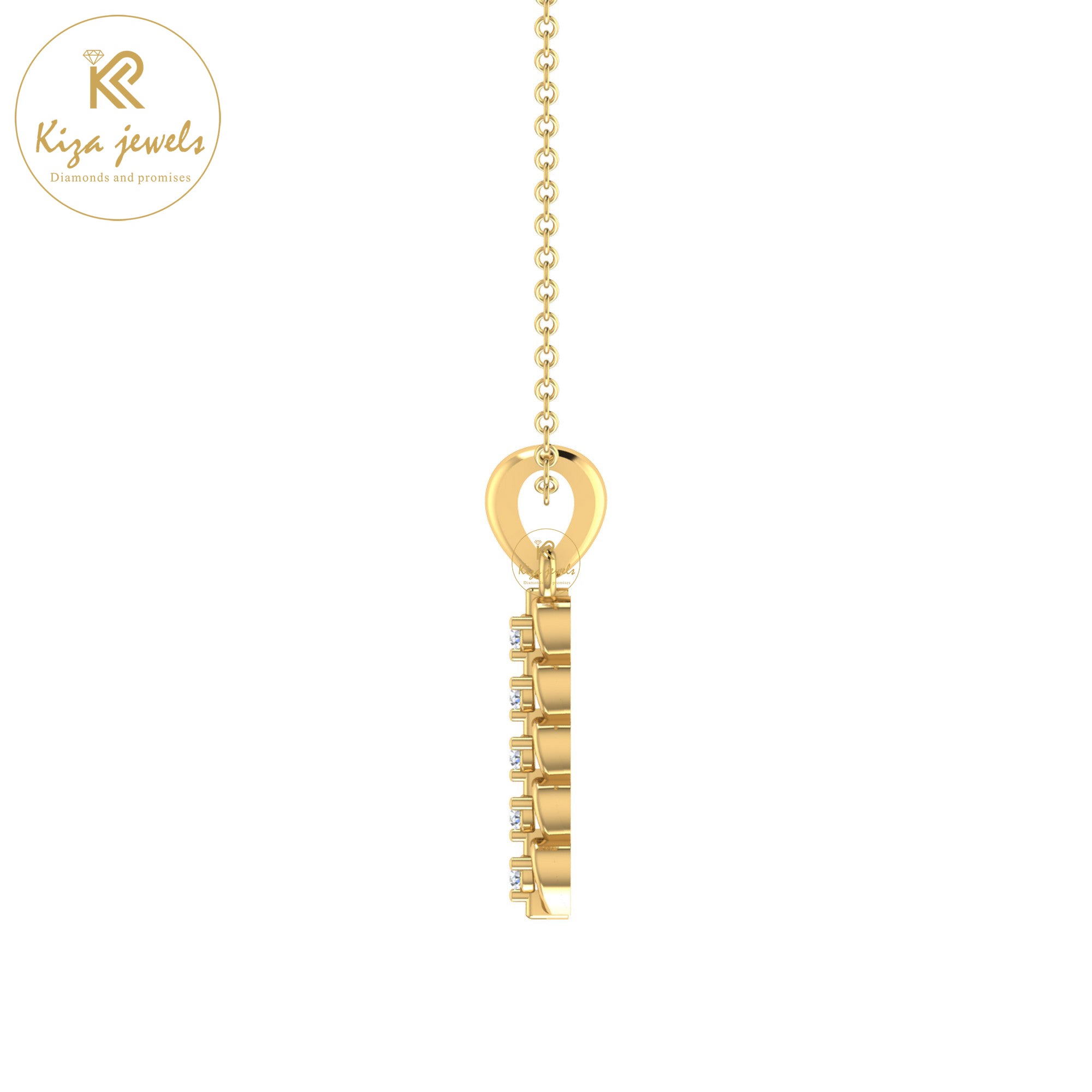0.06 TDW Round Cut Diamond Custom Pendant With Chain