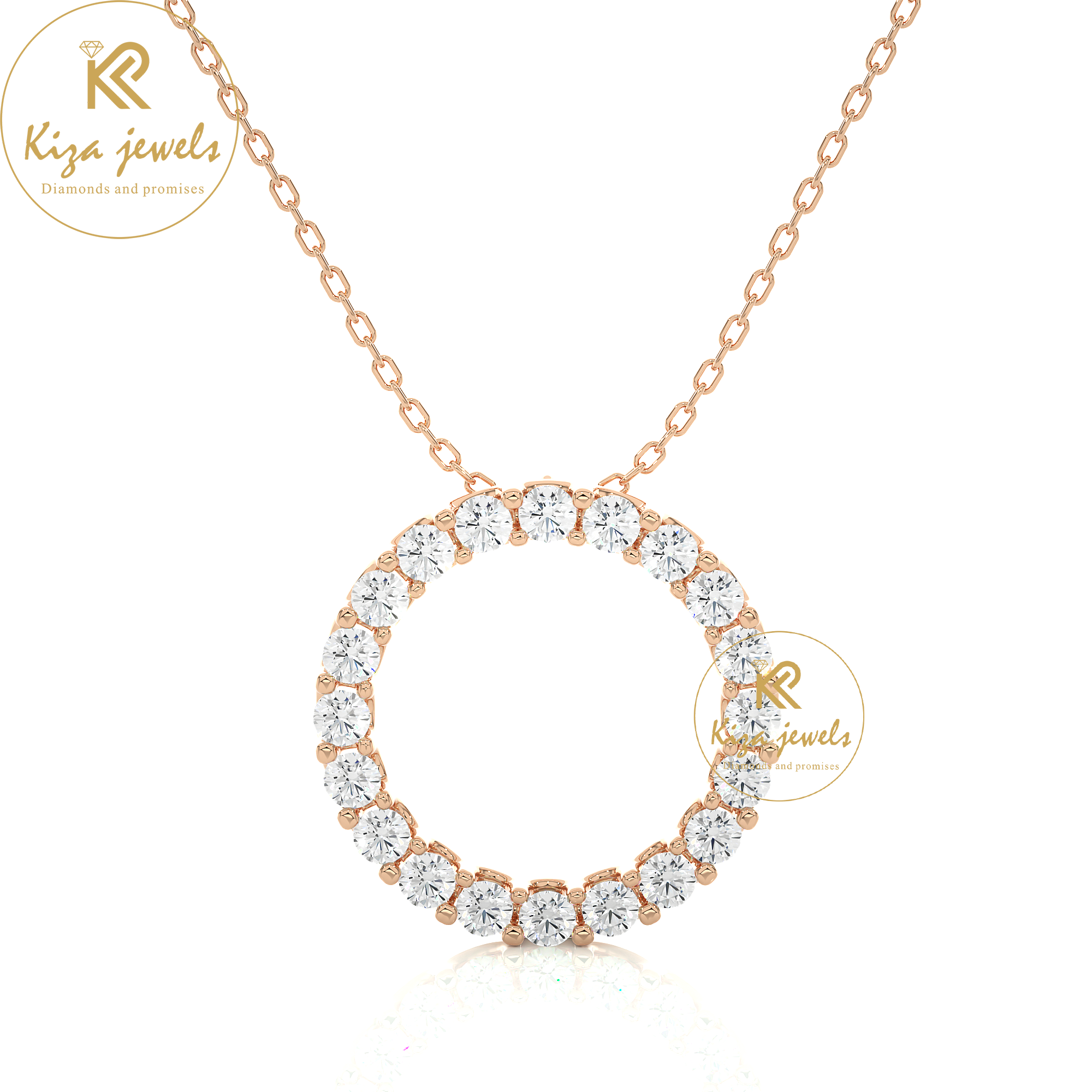 1.64 TDW Round Cut Diamond Custom Pendant With Chain